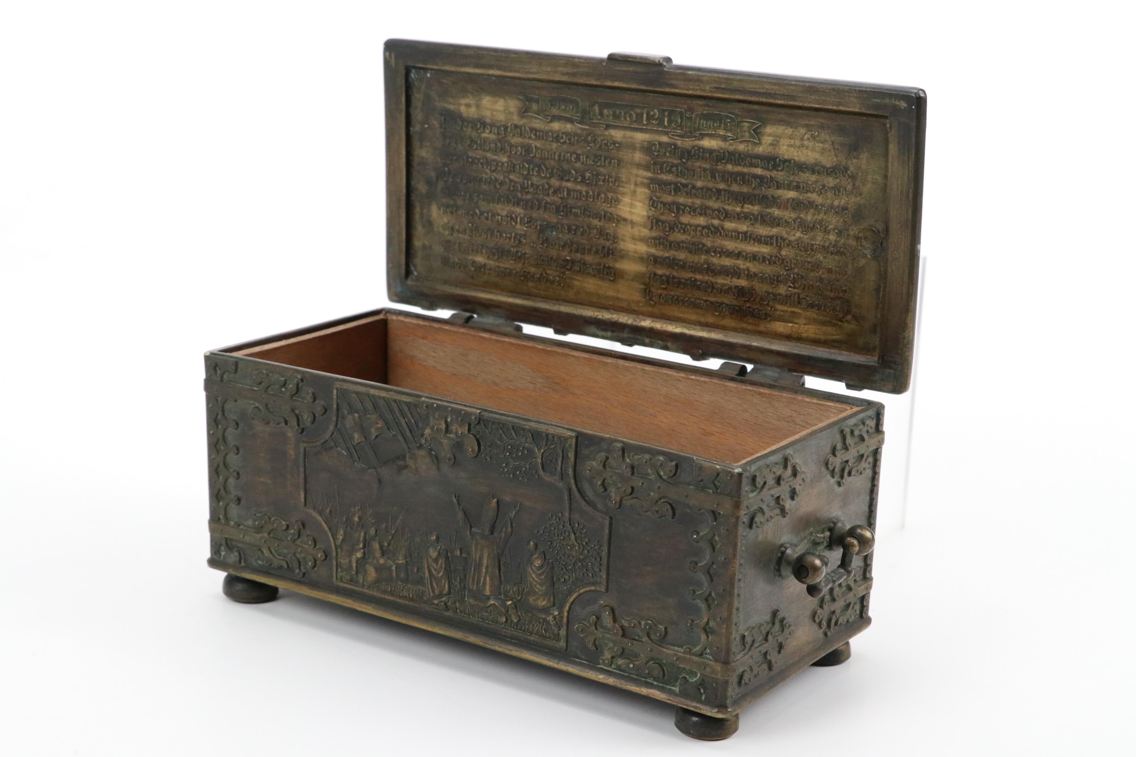 Danish Iron Art "Battle of Lyndanisse" Bronze Lidded Box