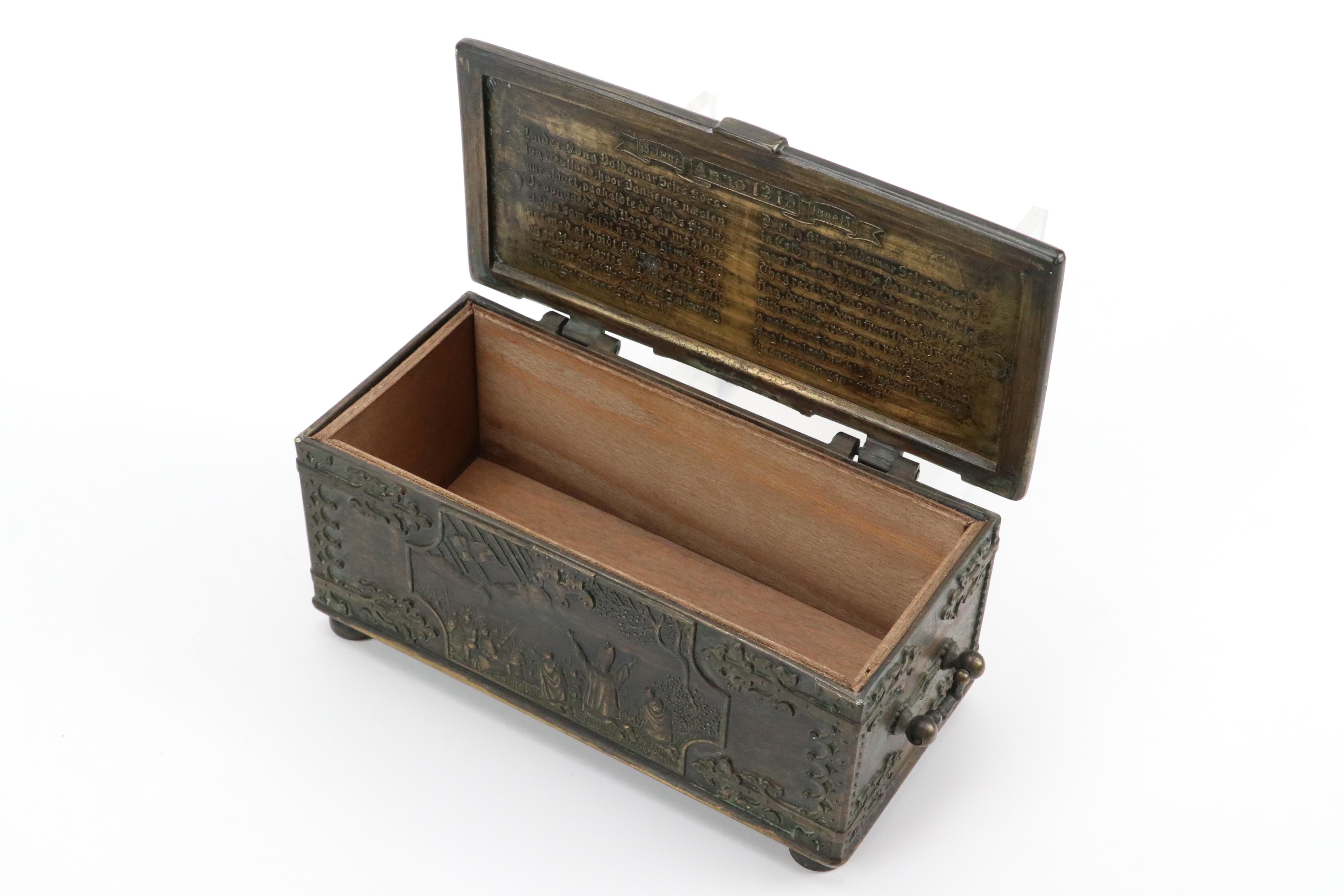 Danish Iron Art "Battle of Lyndanisse" Bronze Lidded Box