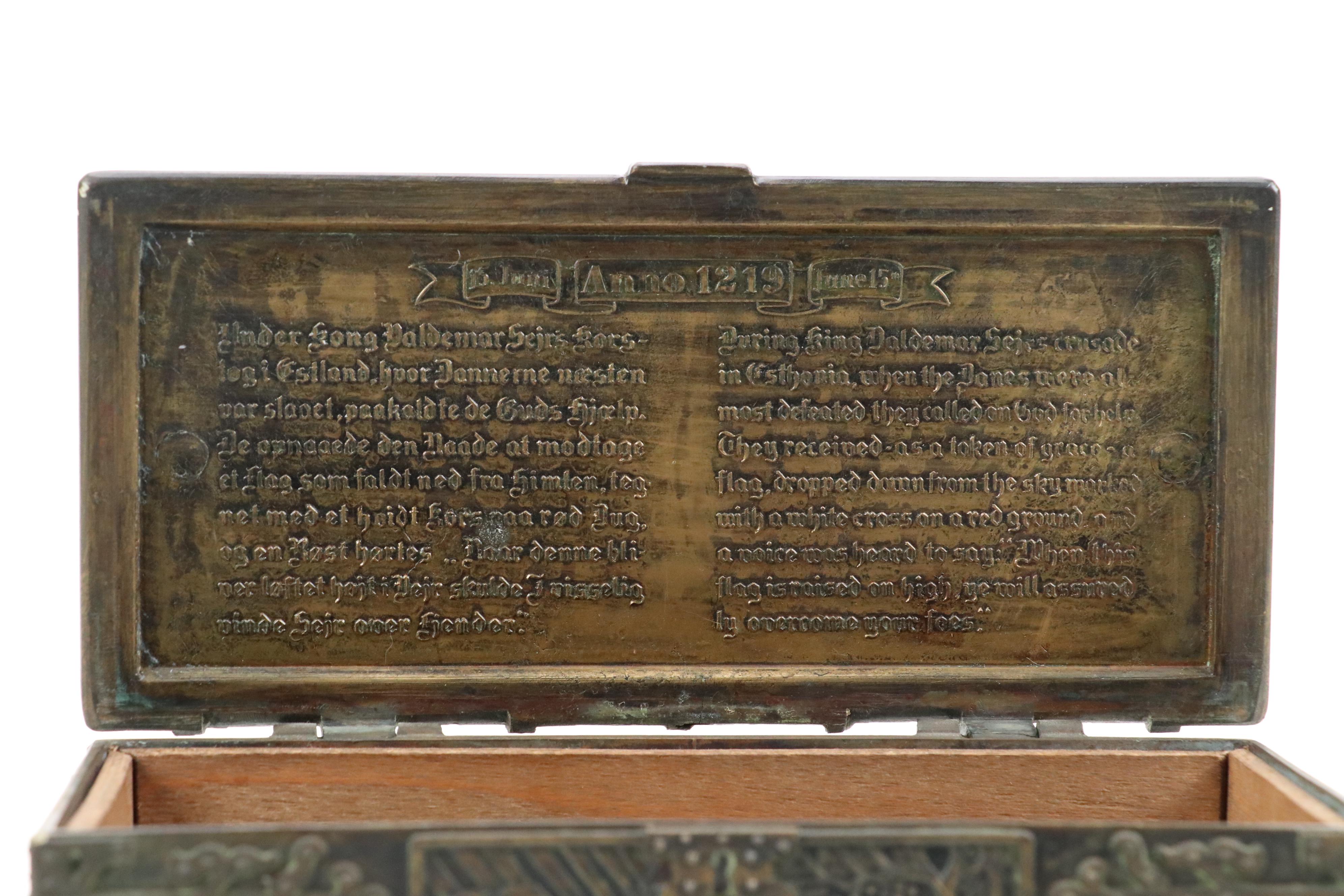 Danish Iron Art "Battle of Lyndanisse" Bronze Lidded Box