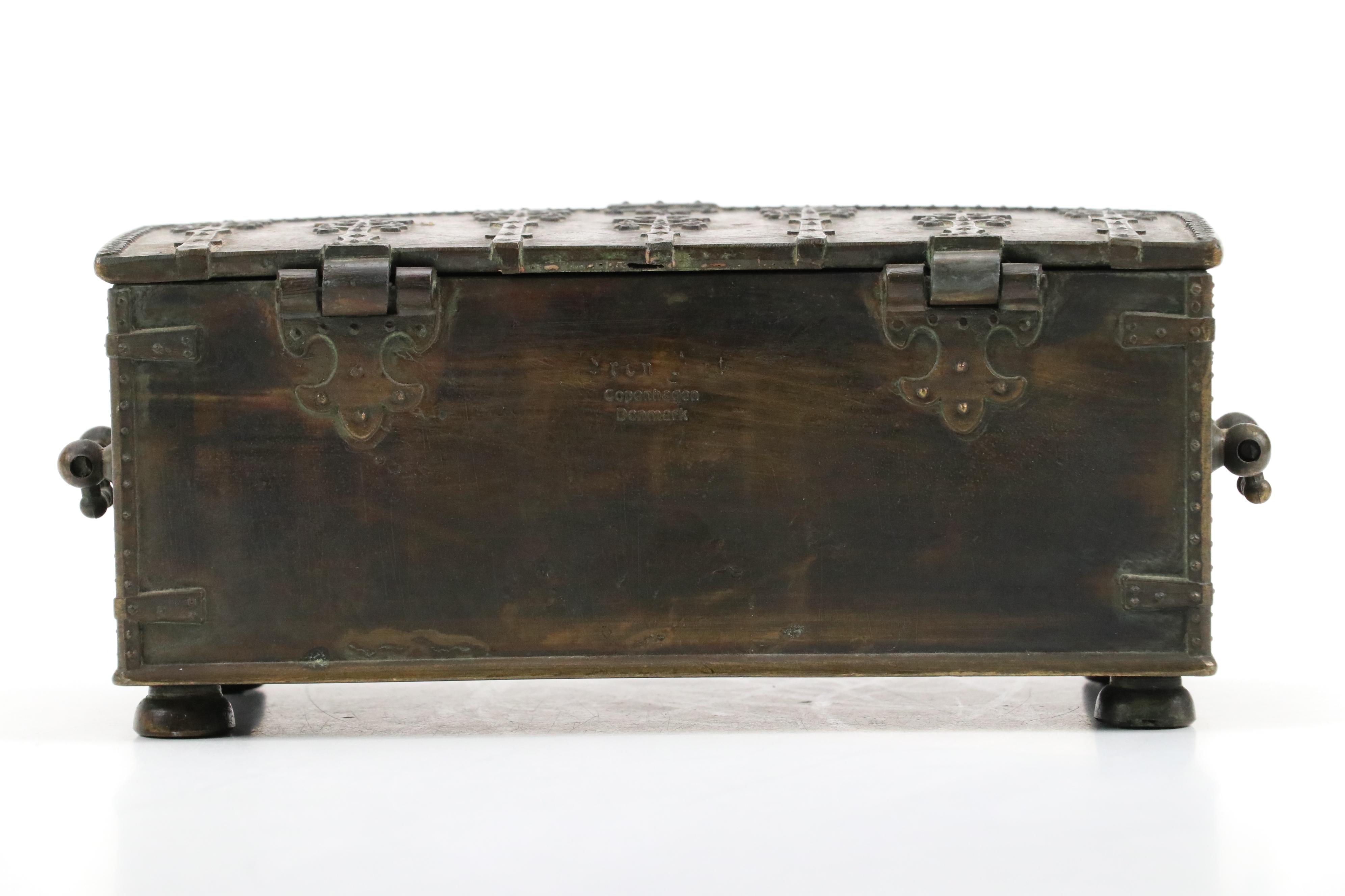 Danish Iron Art "Battle of Lyndanisse" Bronze Lidded Box