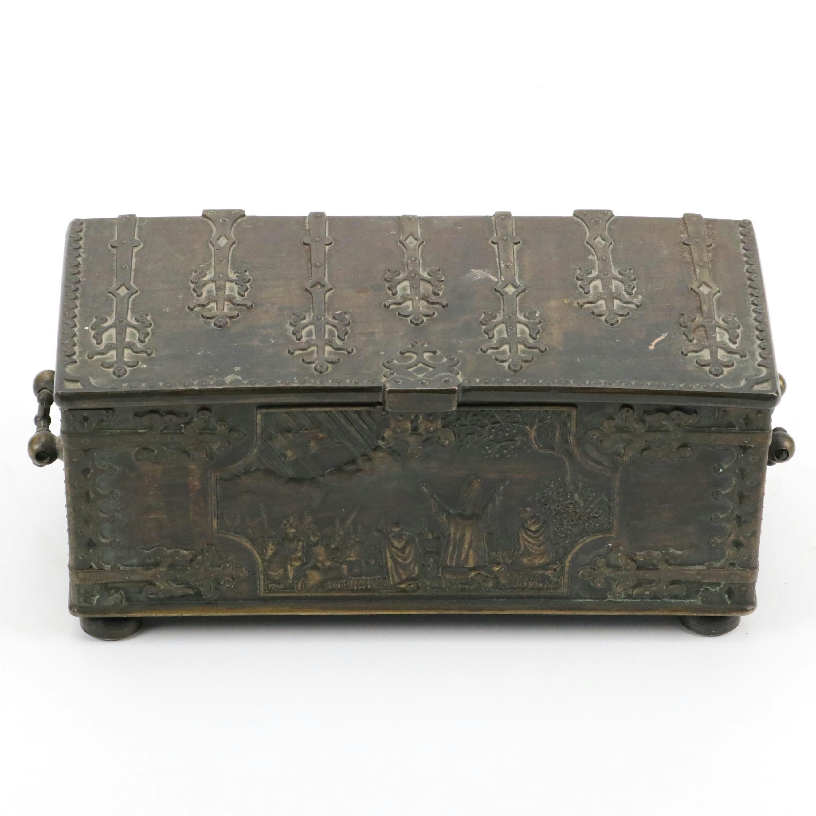 Danish Iron Art "Battle of Lyndanisse" Bronze Lidded Box
