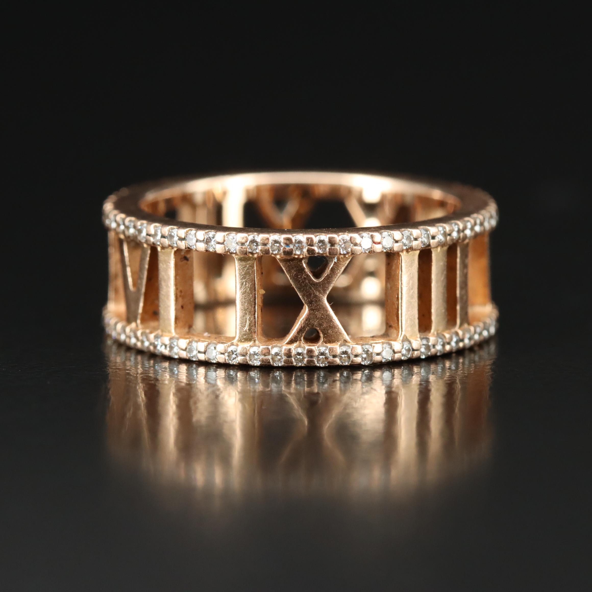 Tiffany & Co. Atlas 18K Rose Gold 0.42 CTW Diamond Eternity Band