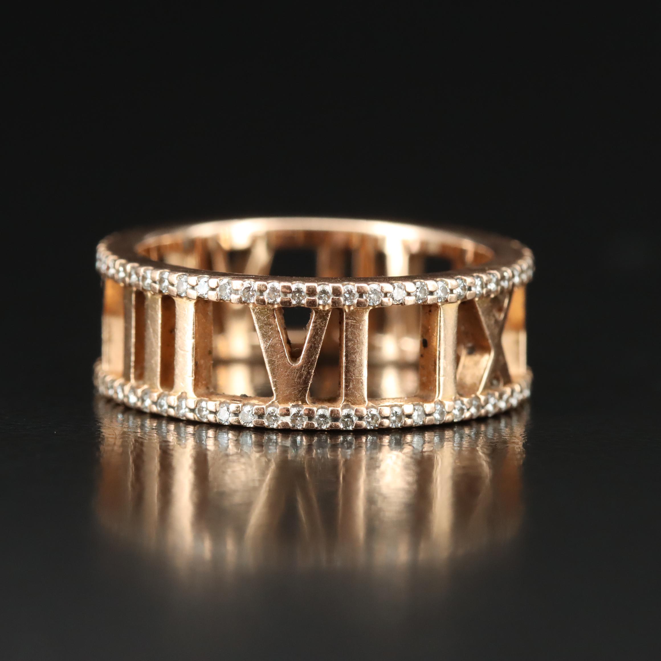 Tiffany & Co. Atlas 18K Rose Gold 0.42 CTW Diamond Eternity Band