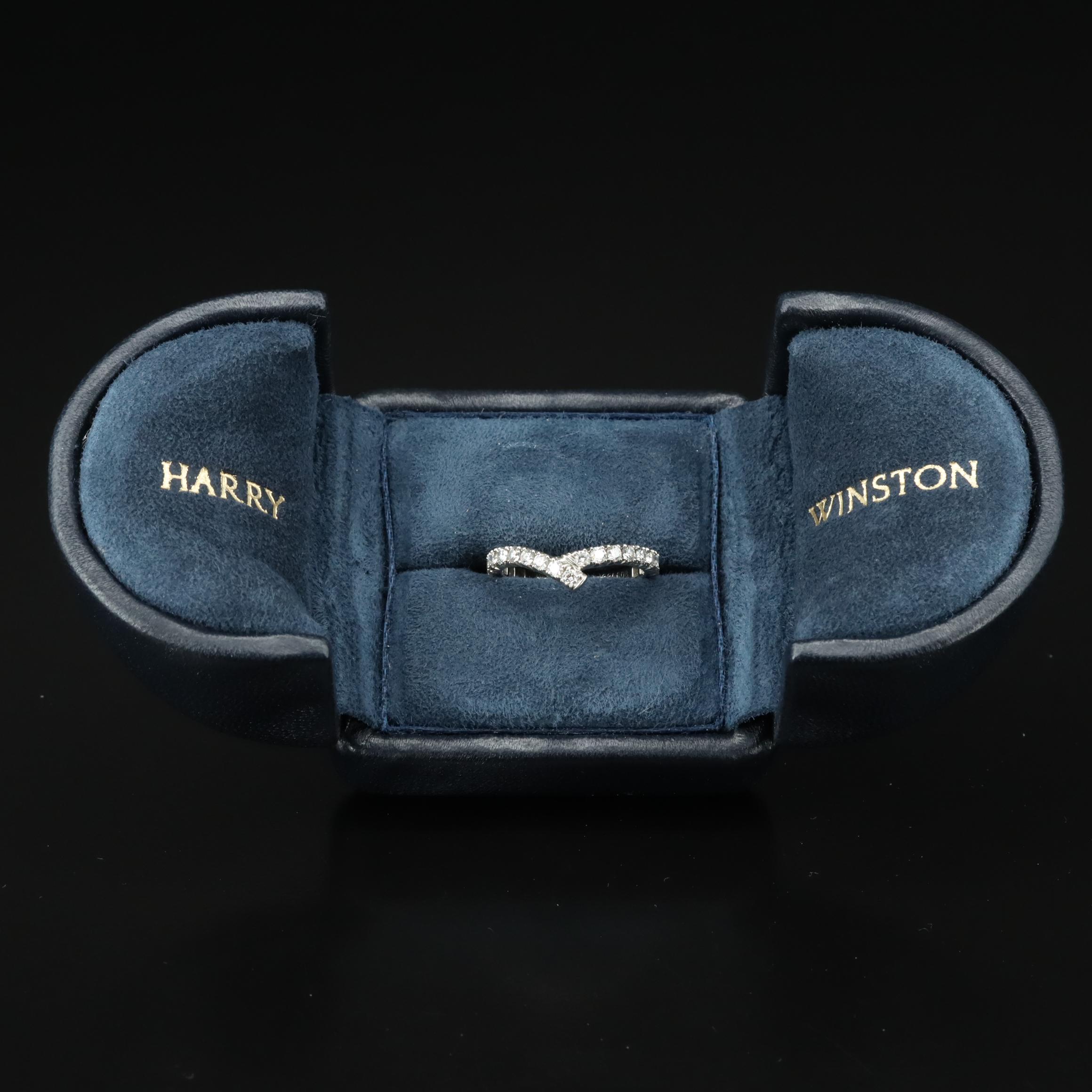 Harry Winston Platinum 0.72 CTW Diamond Ribbon Eternity Ring