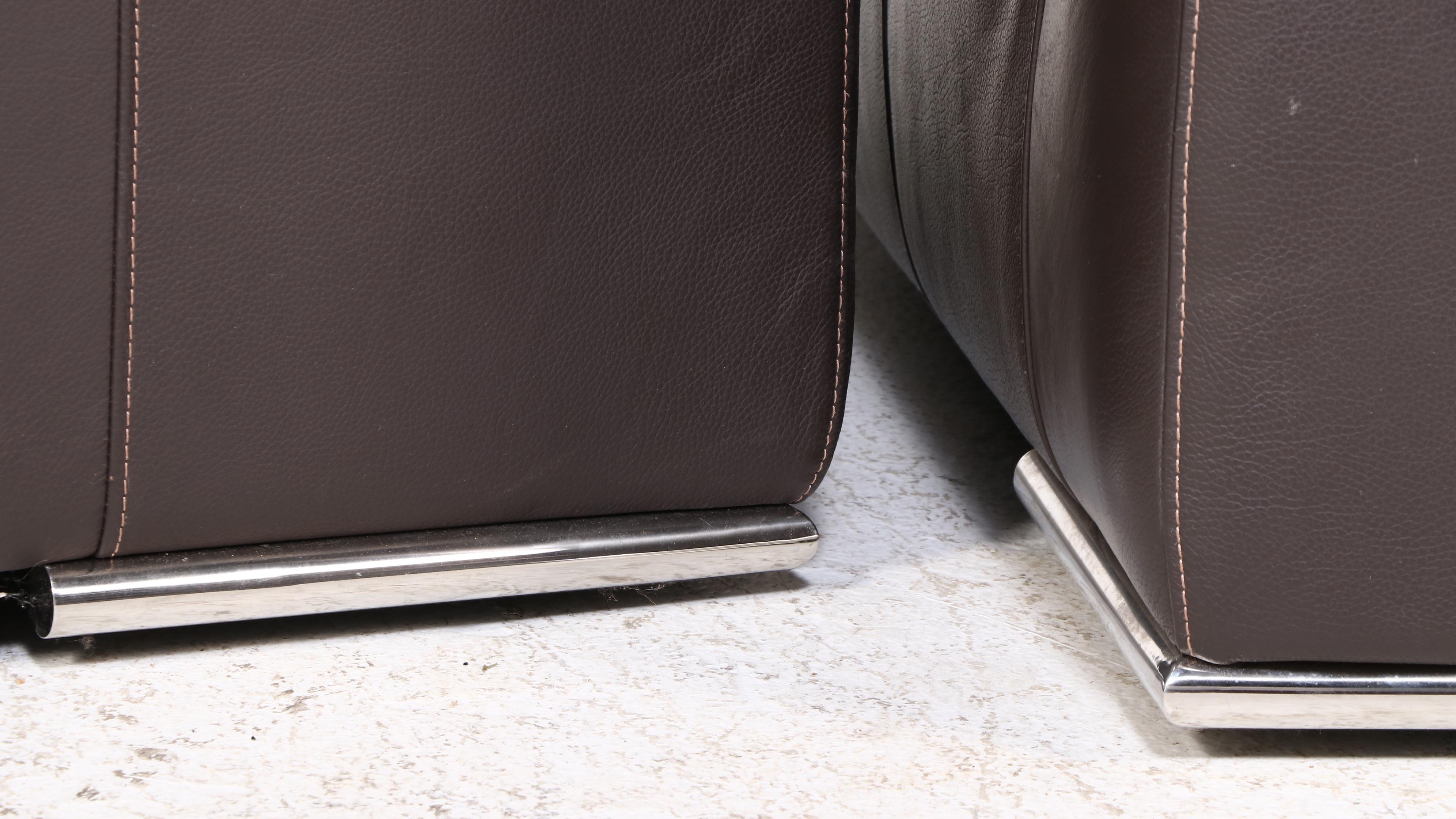 Contemporary Brown Leather Sectional Sofa