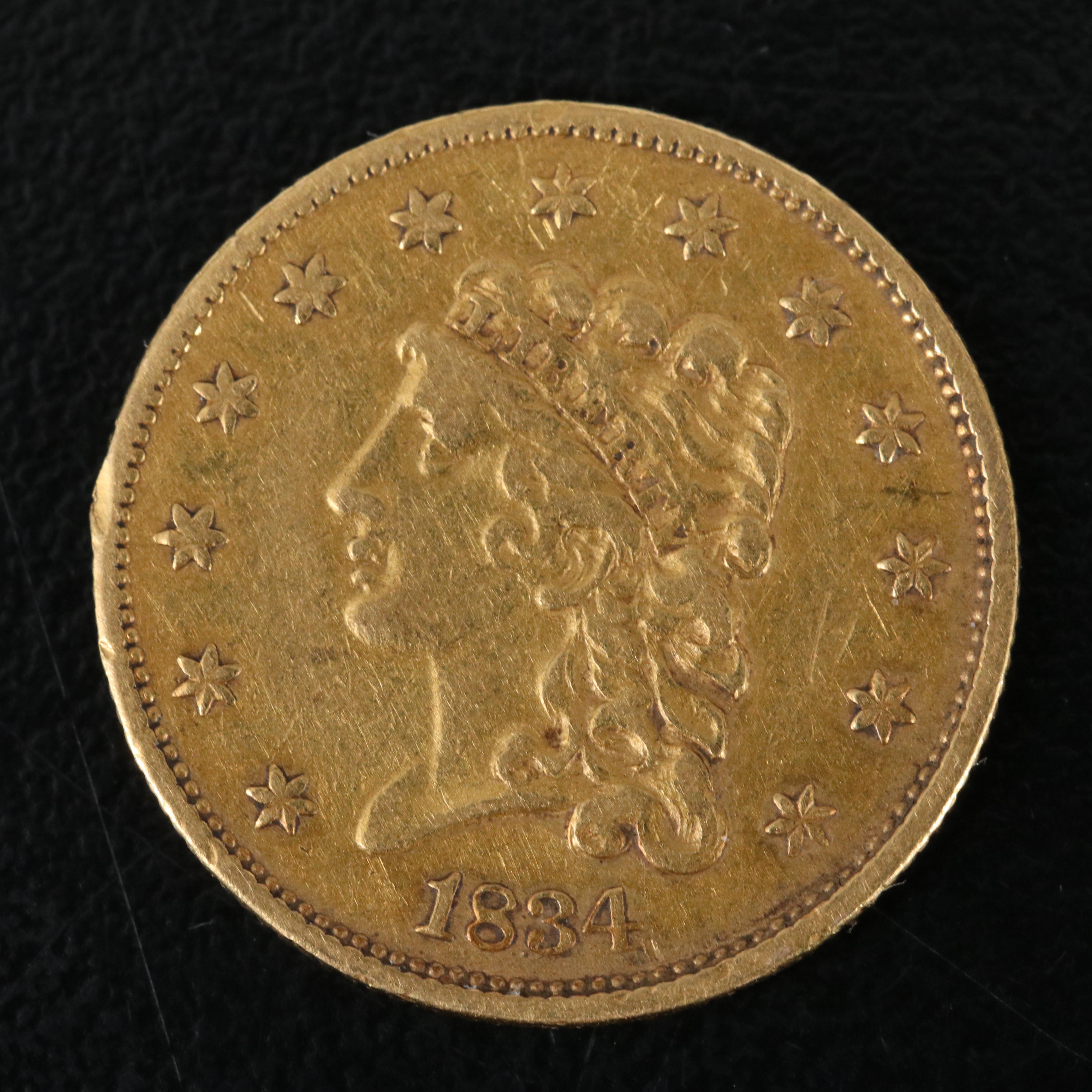 1834 Classic Head $2 1/2 Gold Quarter Eagle