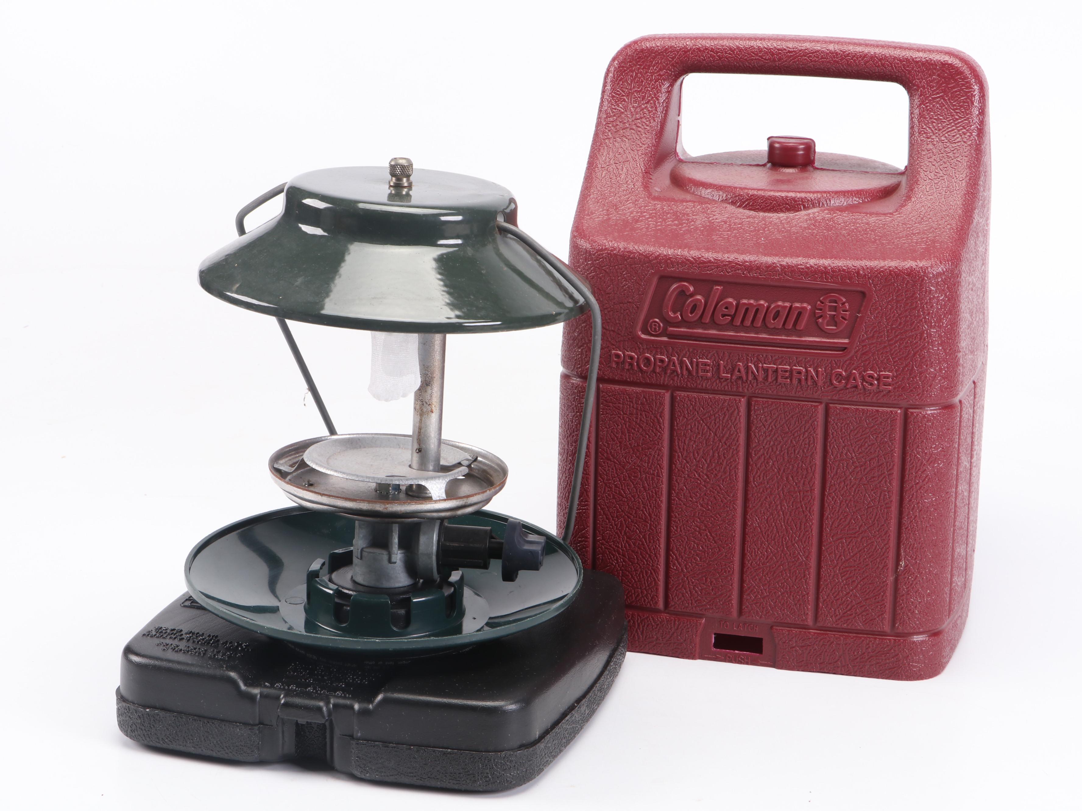 Lodge Cast Iron Skillet with Coleman Plastic Propane Lantern Case and More