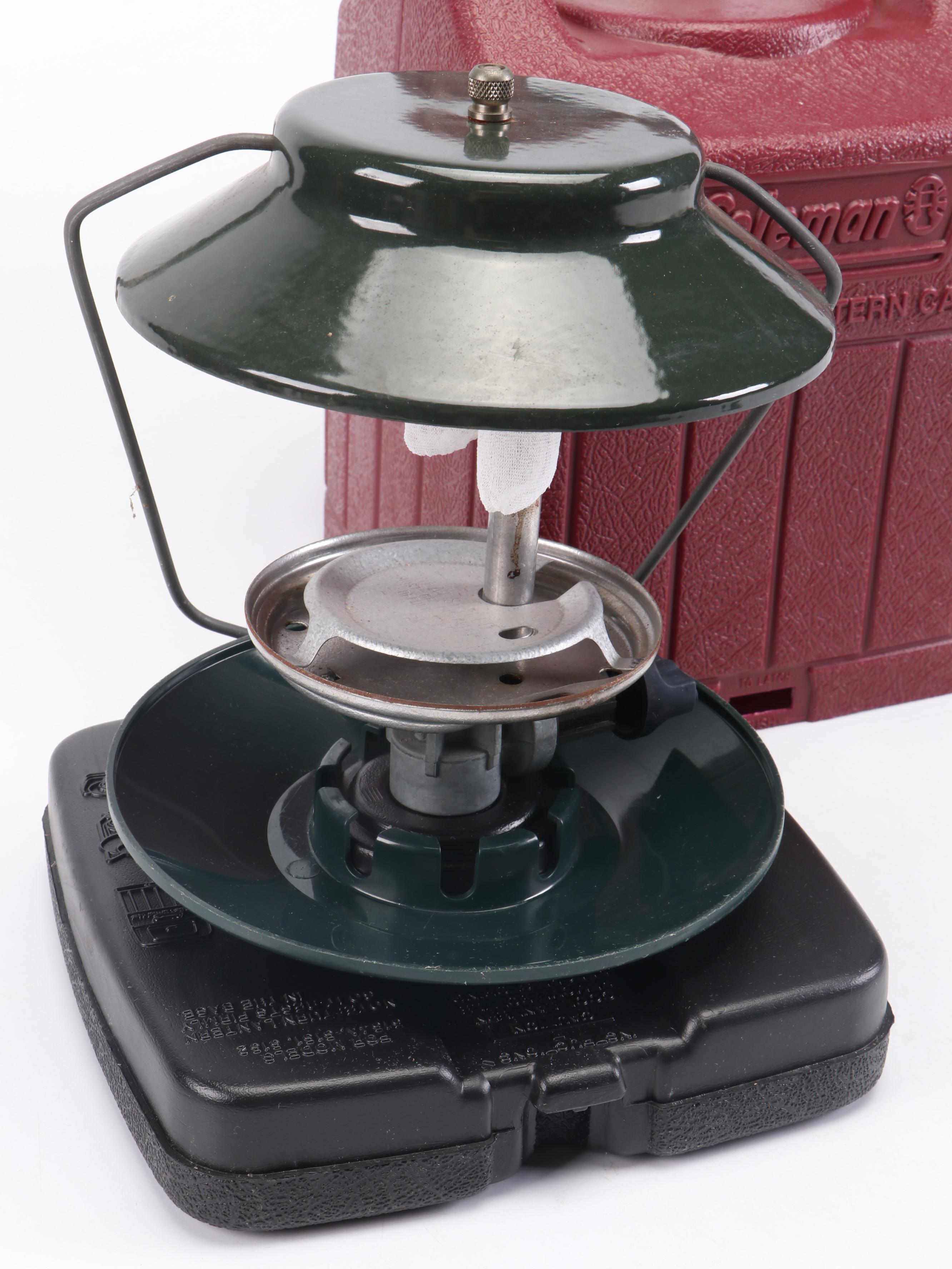 Lodge Cast Iron Skillet with Coleman Plastic Propane Lantern Case and More