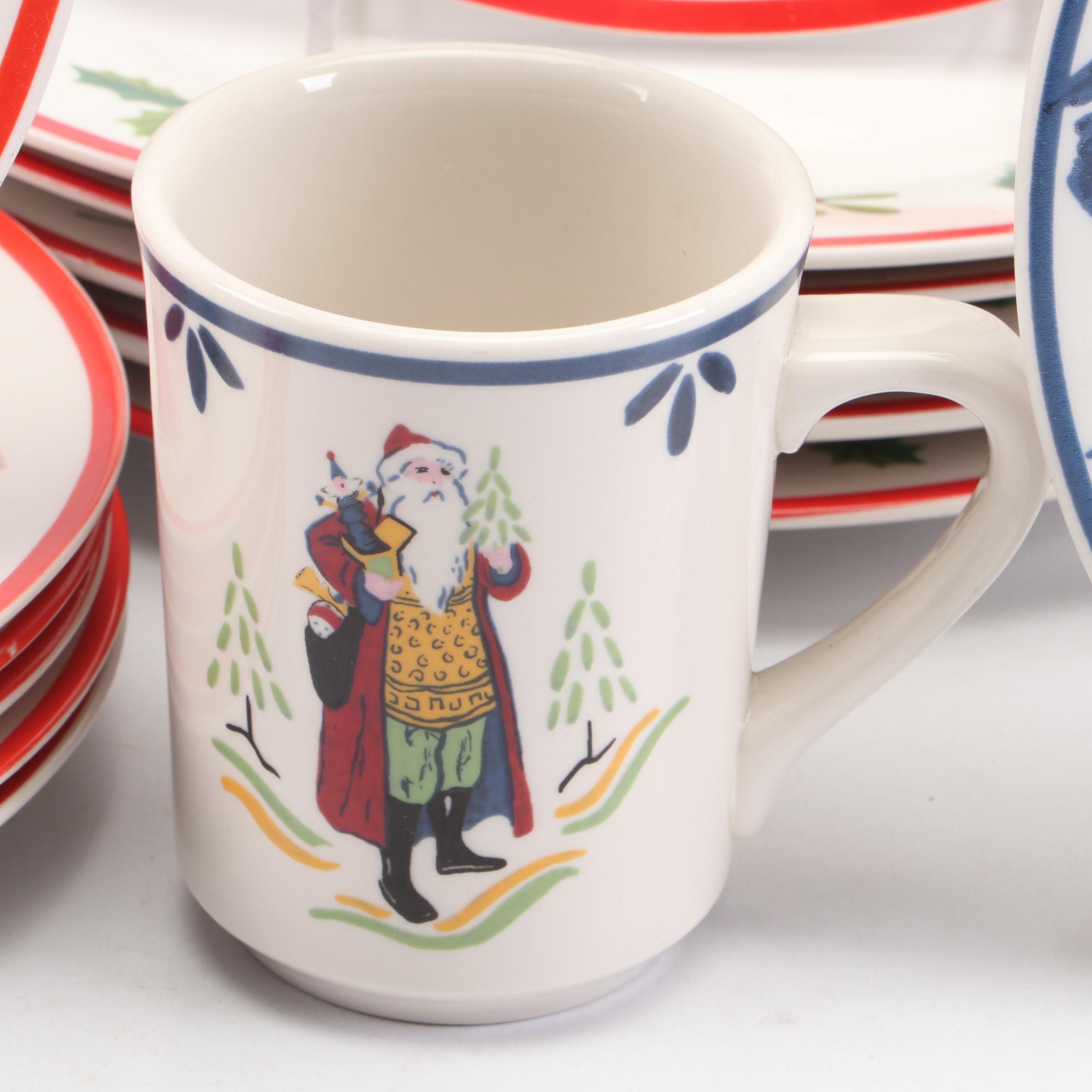 Royal Norfolk Christmas Theme Ceramic Bowls, Salad Plates and More