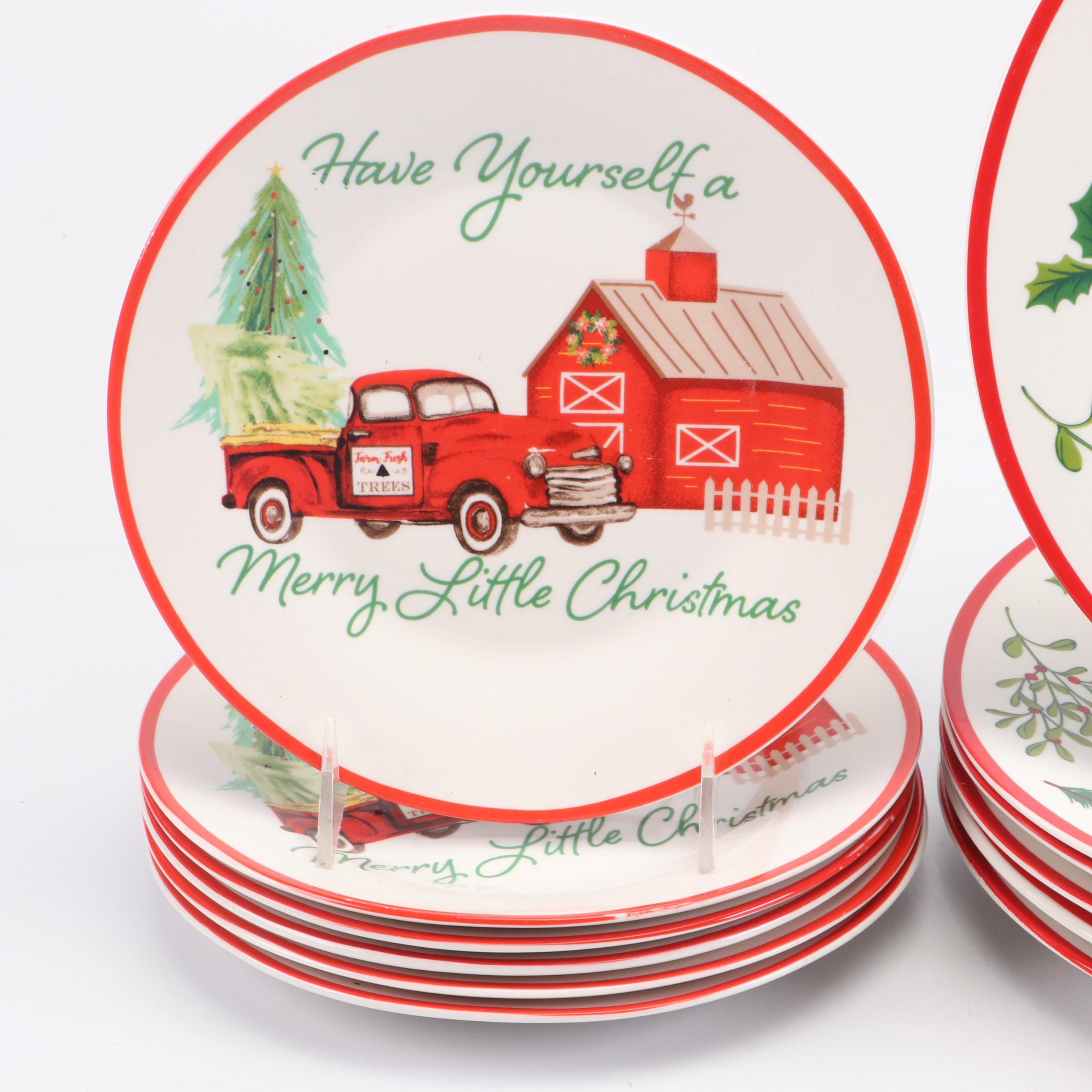 Royal Norfolk Christmas Theme Ceramic Bowls, Salad Plates and More