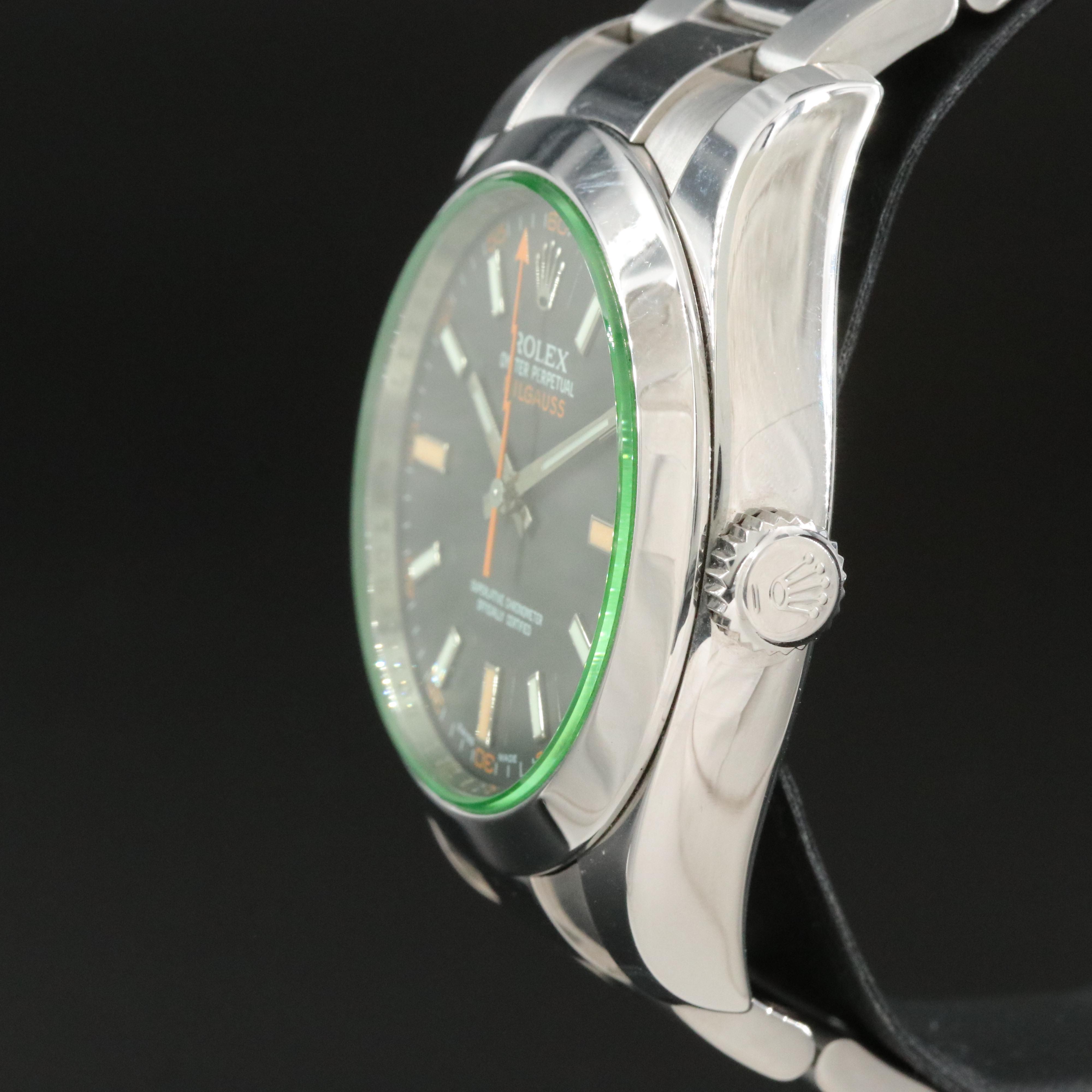 2008-2009 Rolex Oyster Perpetual Milgauss Orange and Black Dial Watch