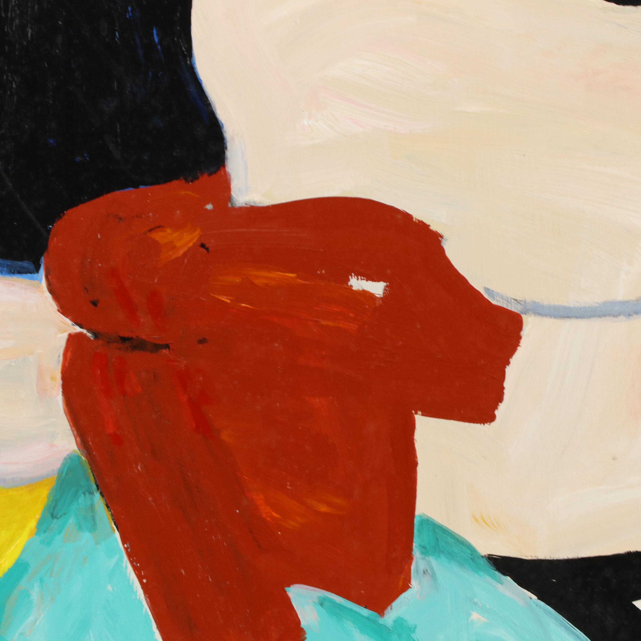 Gwen Doppler Colorful Acrylic Modernist Painting "Blue Nude," 1990