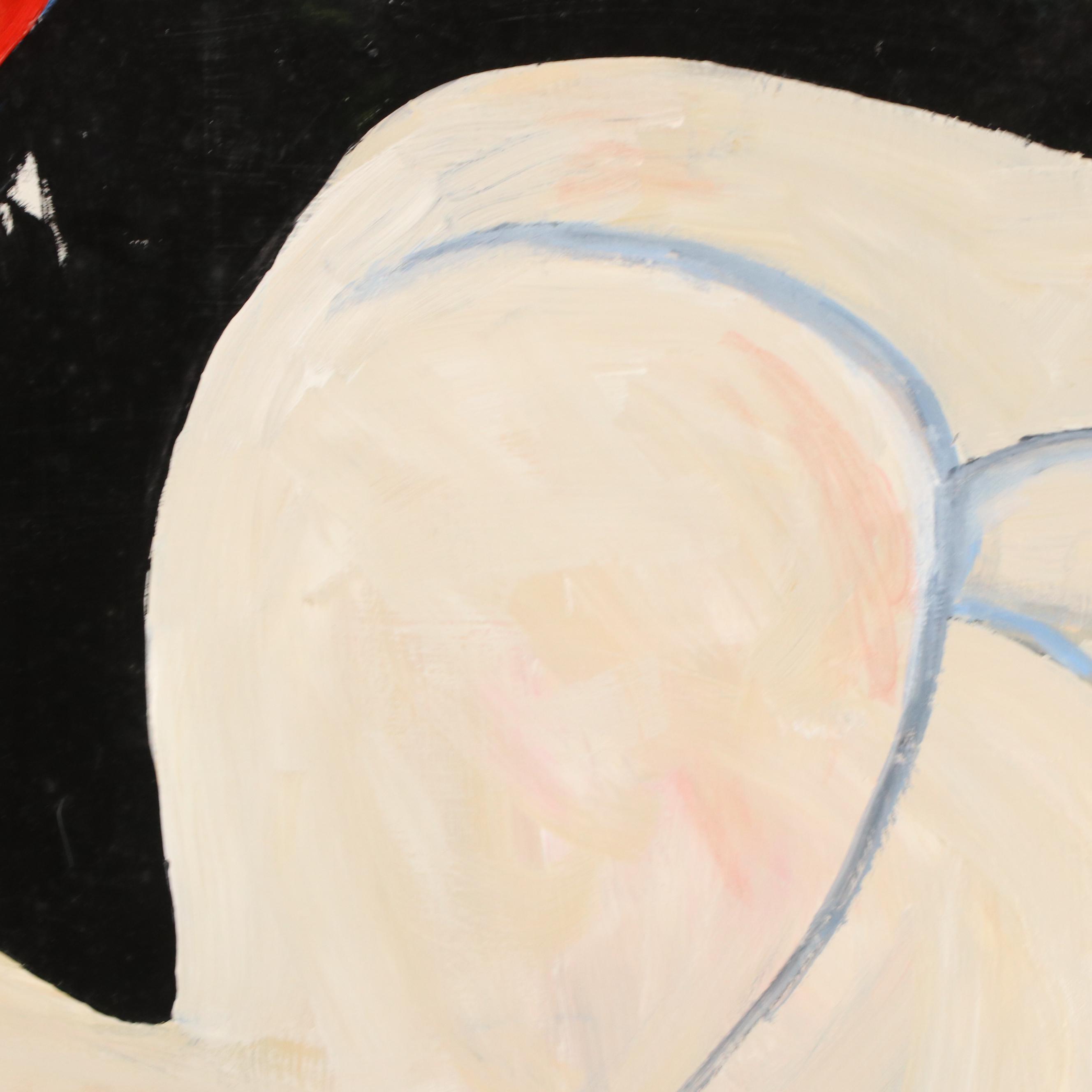 Gwen Doppler Colorful Acrylic Modernist Painting "Blue Nude," 1990