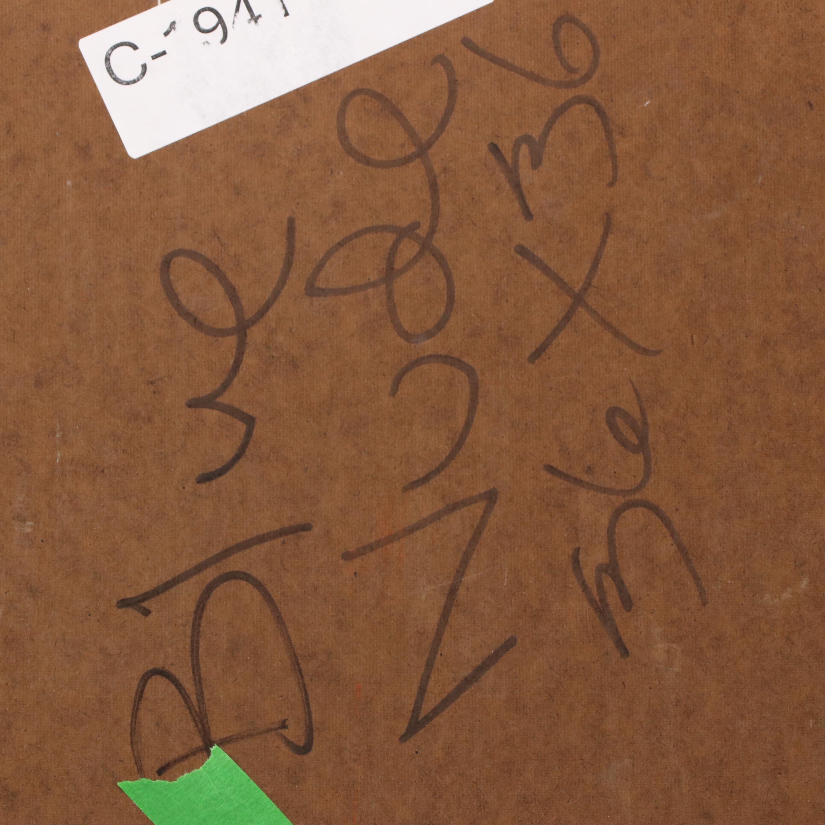 Gwen Doppler Colorful Acrylic Modernist Painting "Blue Nude," 1990