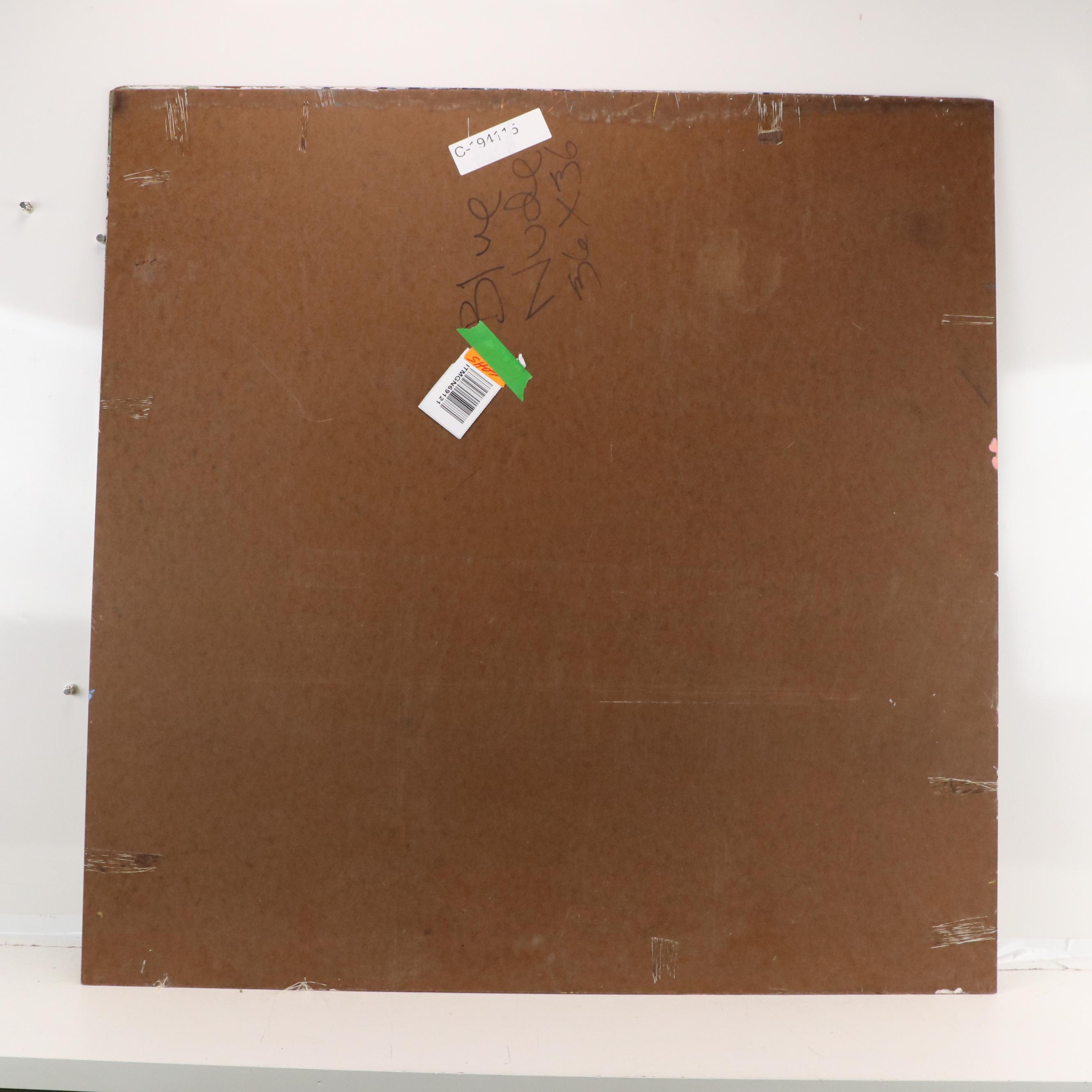 Gwen Doppler Colorful Acrylic Modernist Painting "Blue Nude," 1990