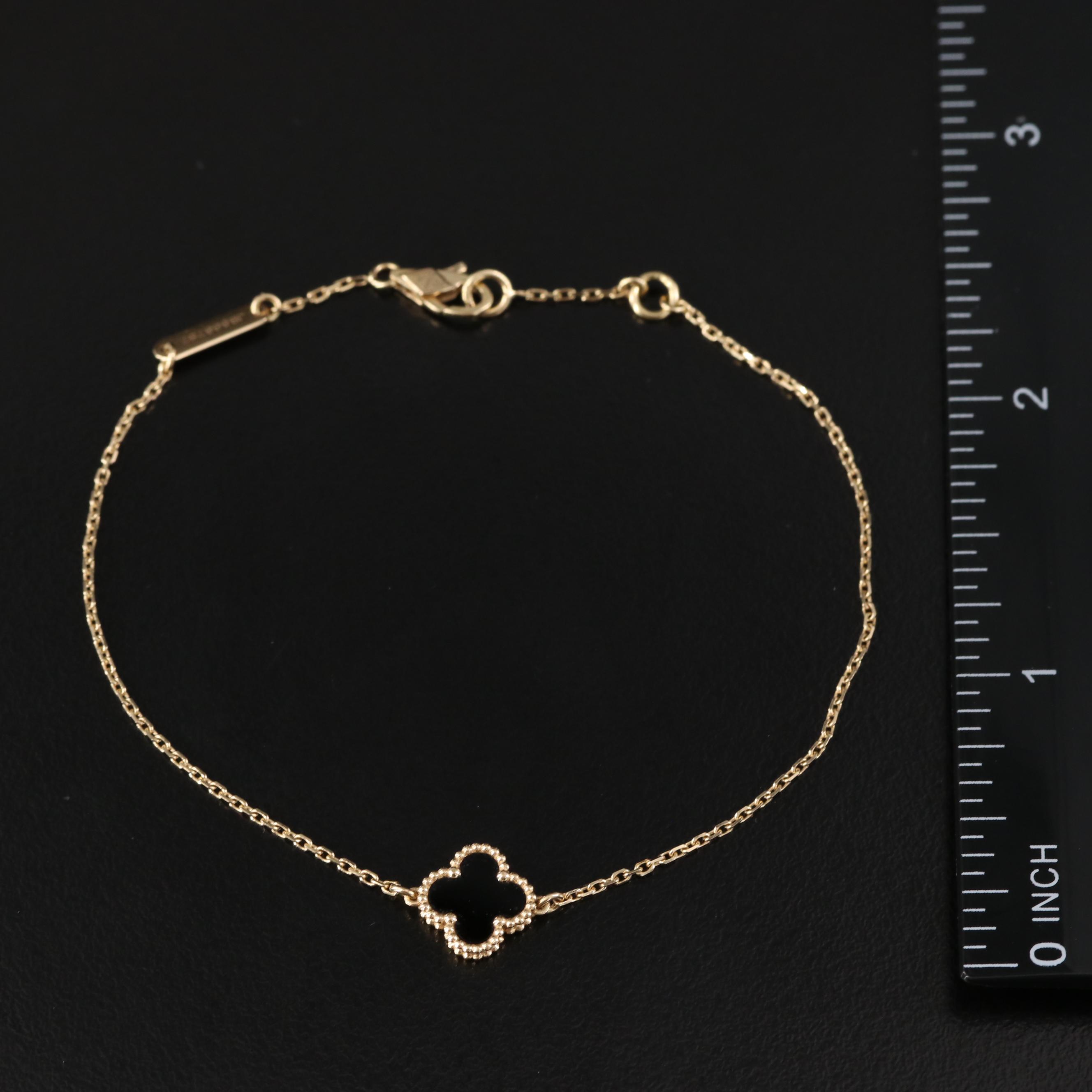 Van Cleef & Arpels Sweet Alhambra 18K Black Onyx Bracelet