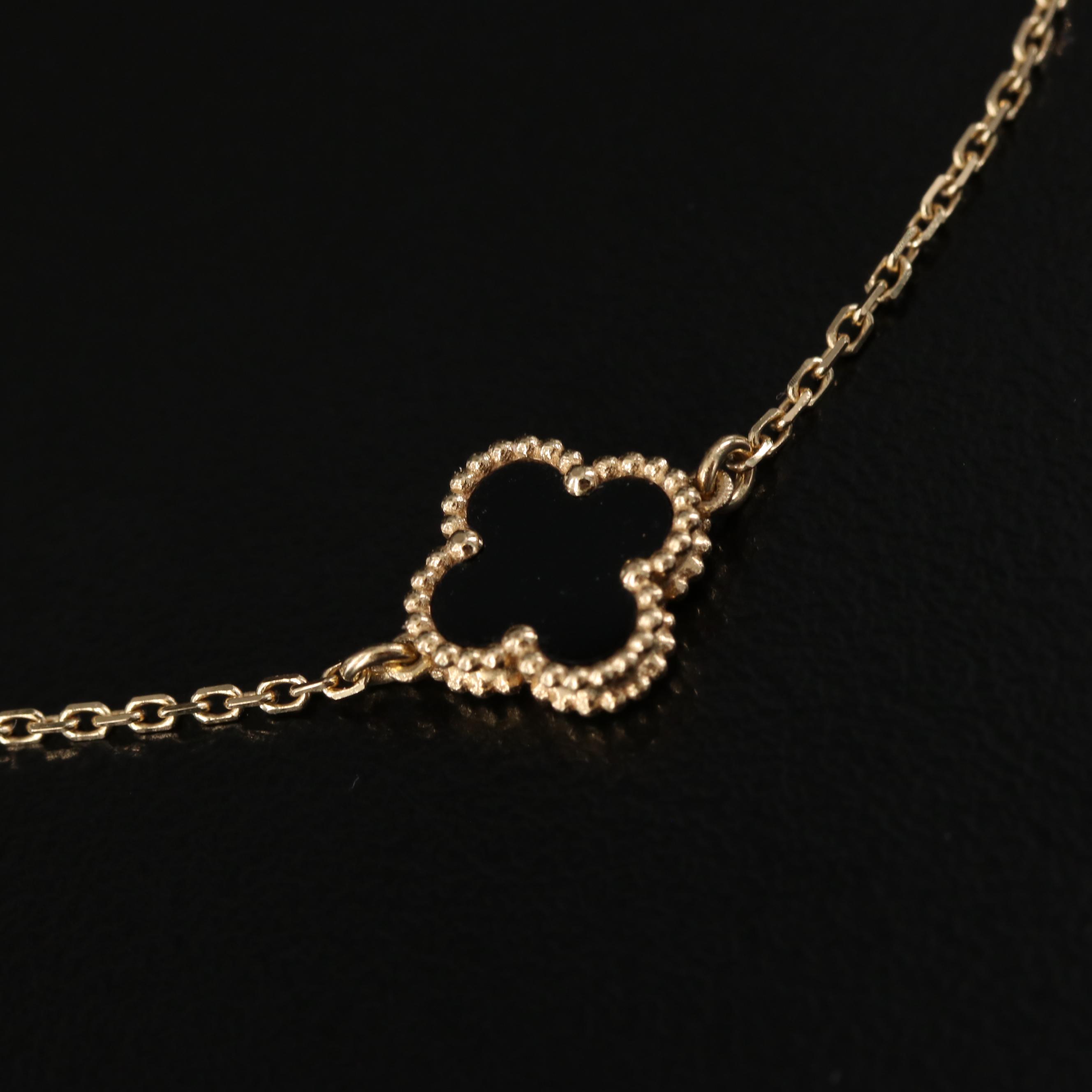 Van Cleef & Arpels Sweet Alhambra 18K Black Onyx Bracelet