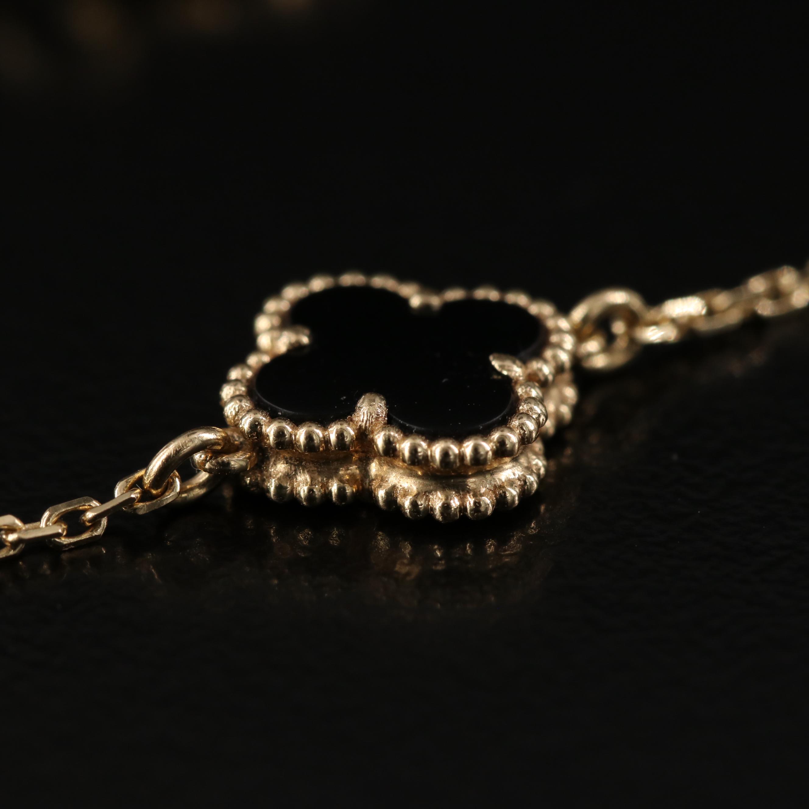 Van Cleef & Arpels Sweet Alhambra 18K Black Onyx Bracelet