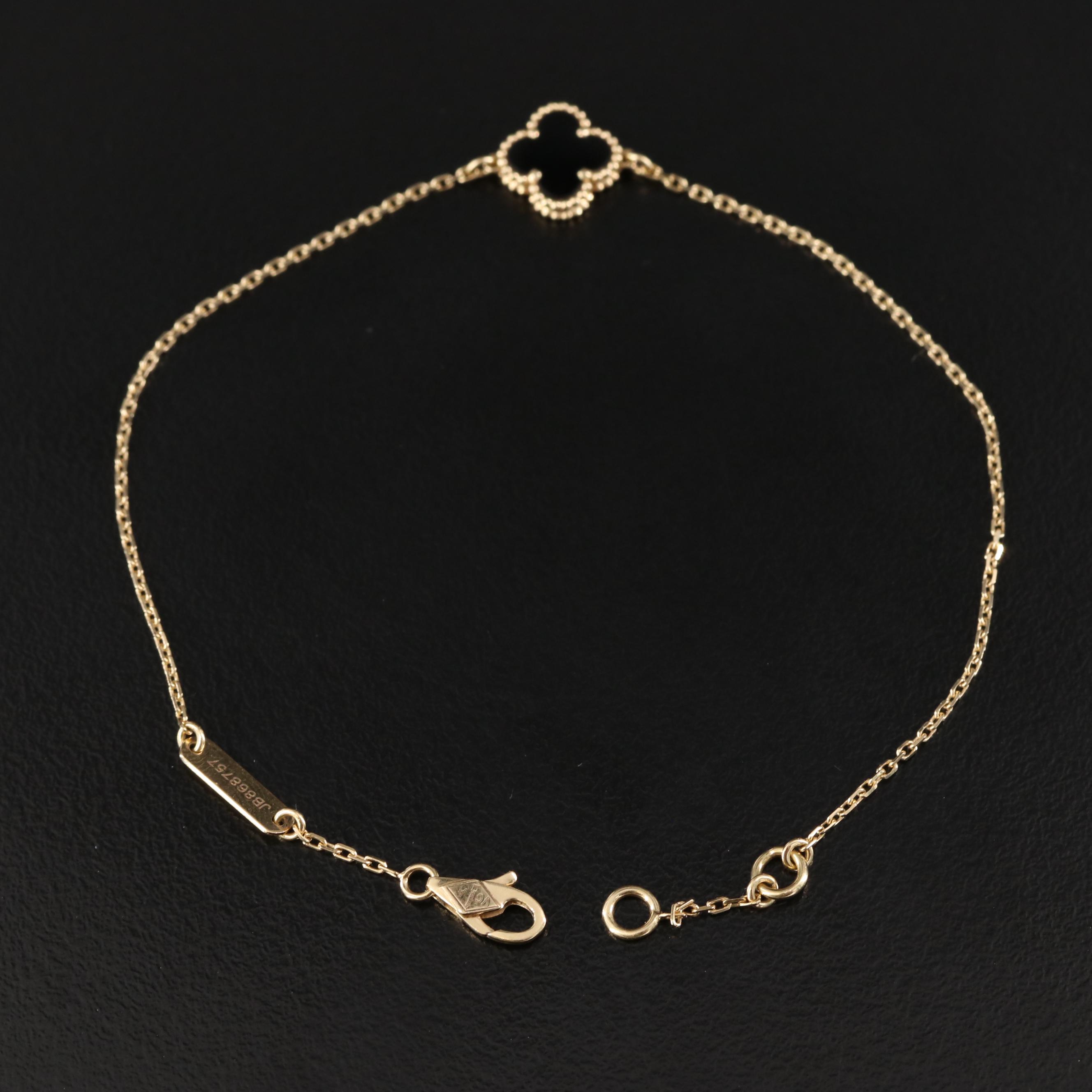 Van Cleef & Arpels Sweet Alhambra 18K Black Onyx Bracelet