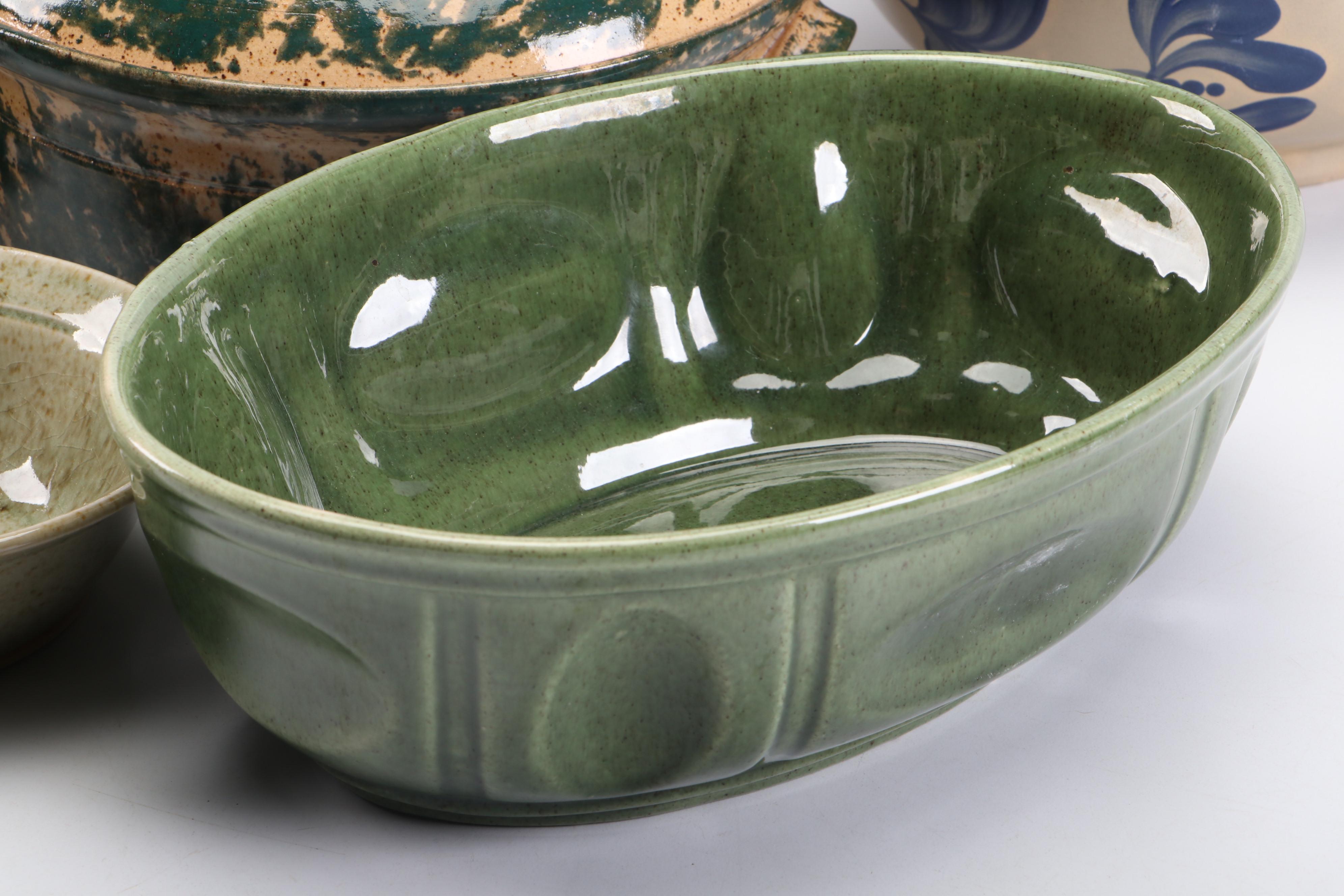 McCoy Pottery Pitcher with Beaumont Brothers Plates and Other Dishes