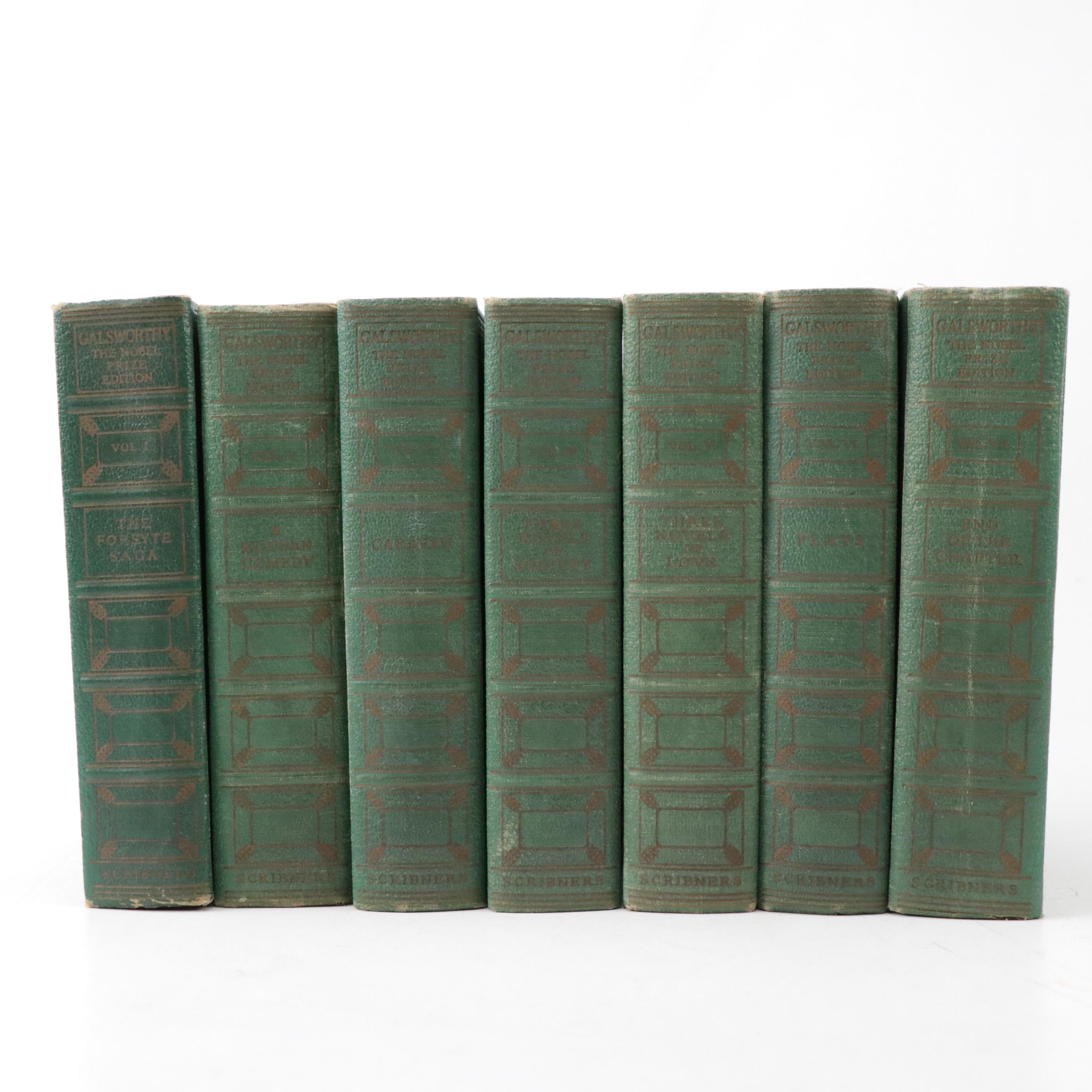 Nobel Prize Edition "The Works of John Galsworthy" Seven-Volume Set, 1934