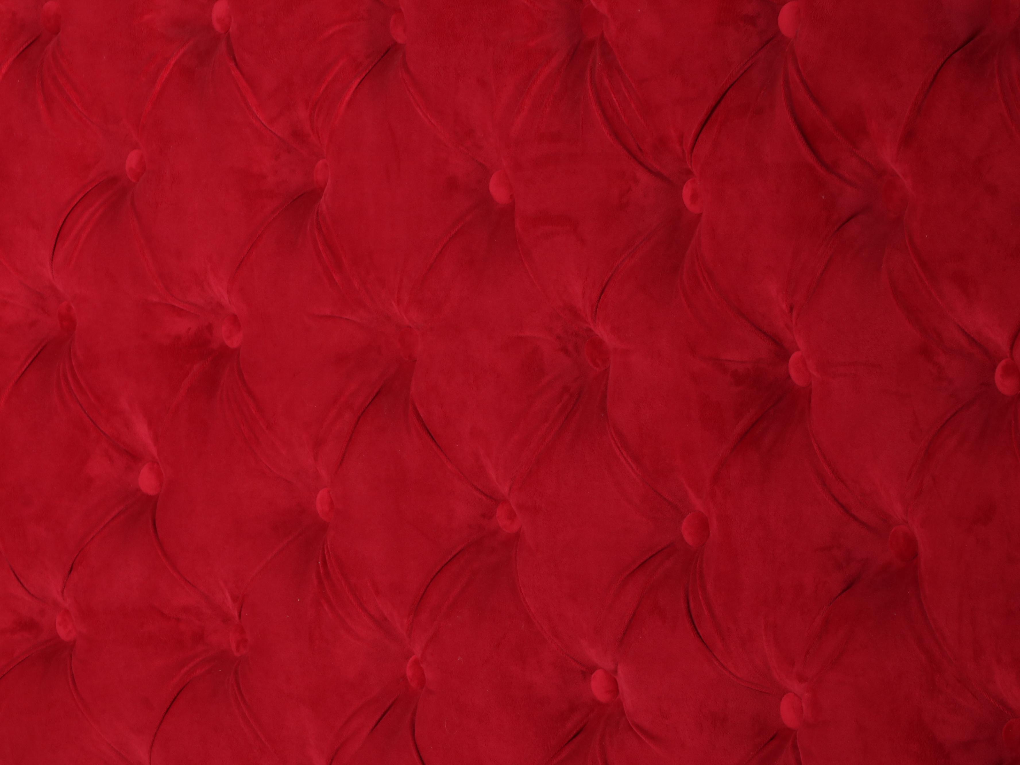 Red Velvet Tufted High Back Bench
