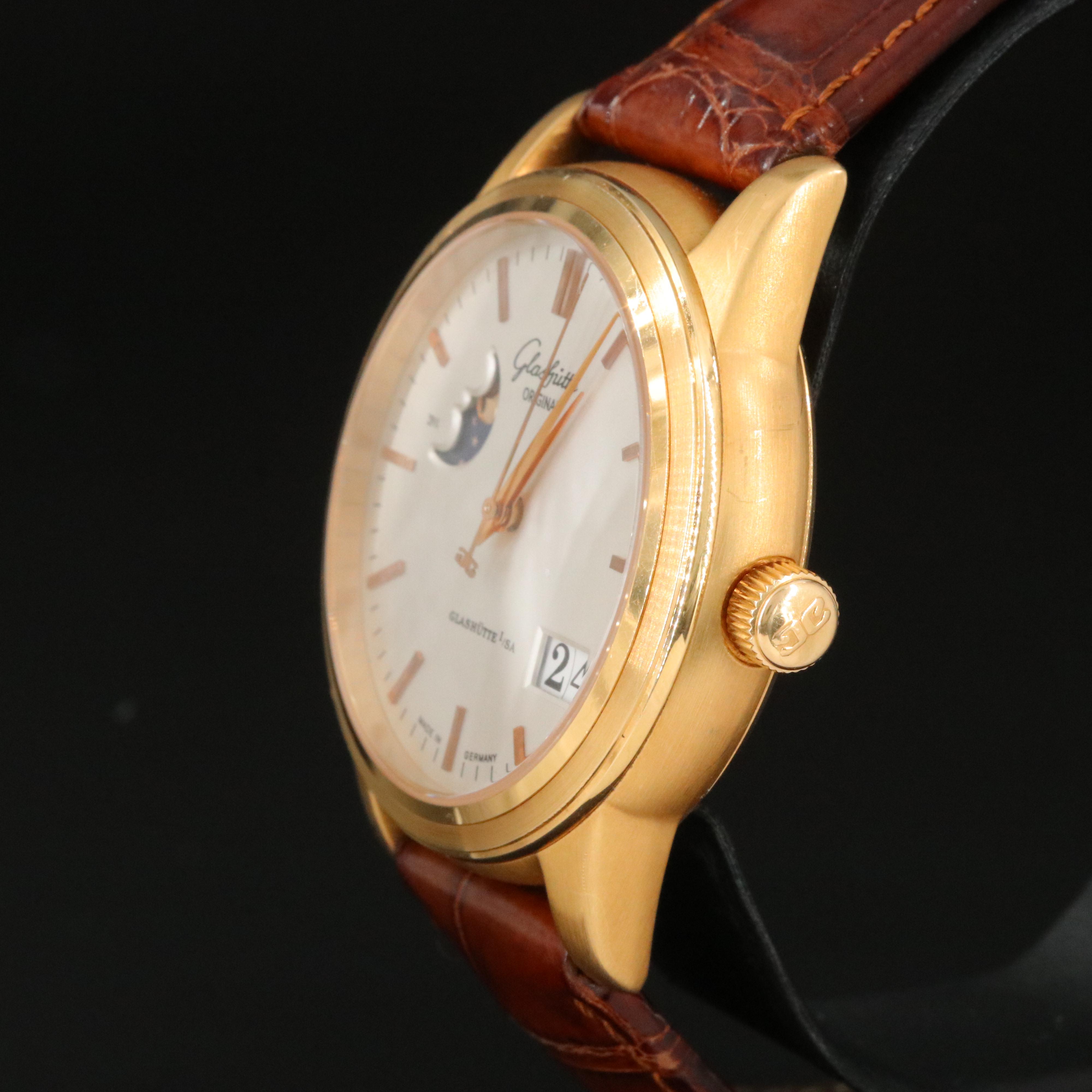 18K Glashütte Original Senator Panorama Date Moon Phase Watch