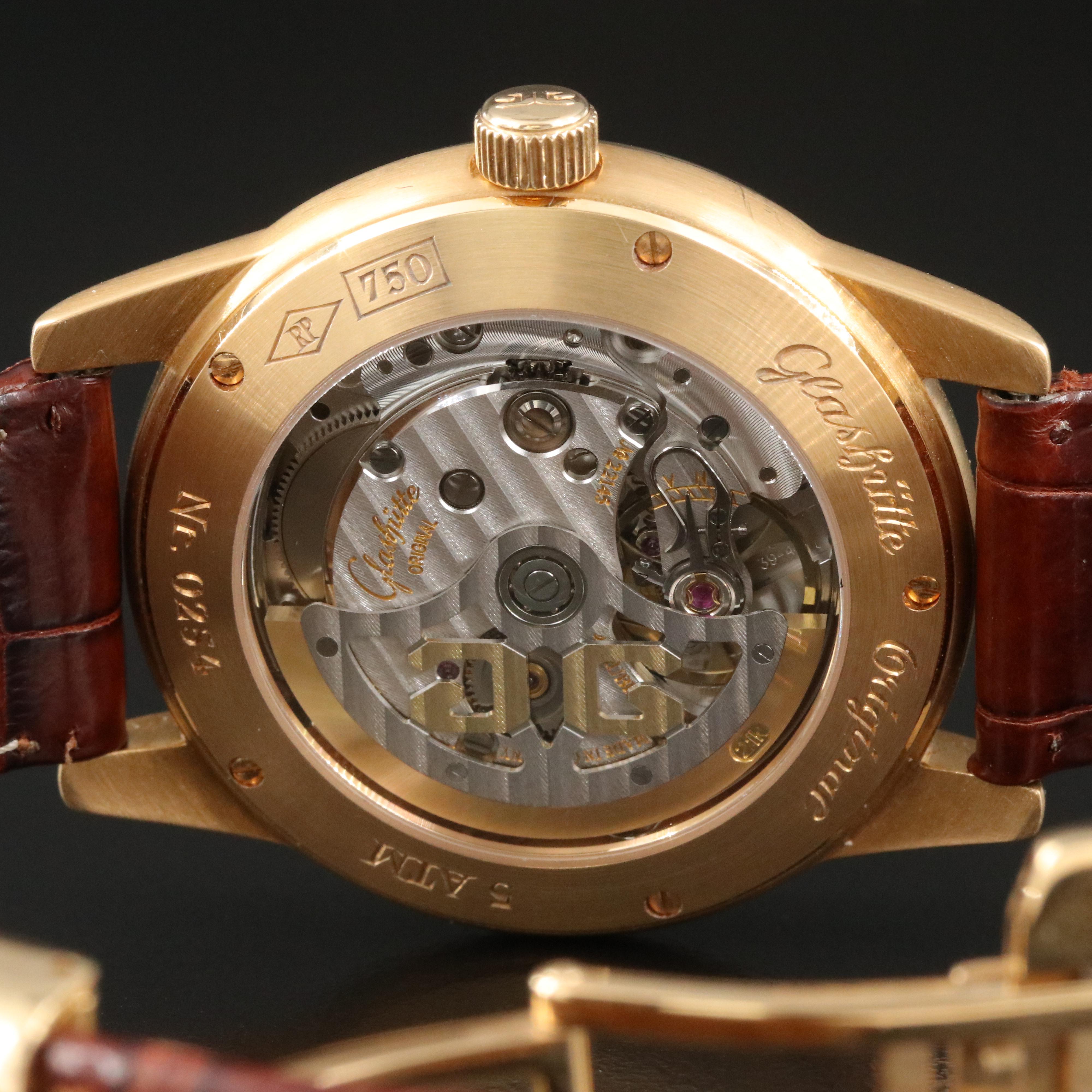 18K Glashütte Original Senator Panorama Date Moon Phase Watch