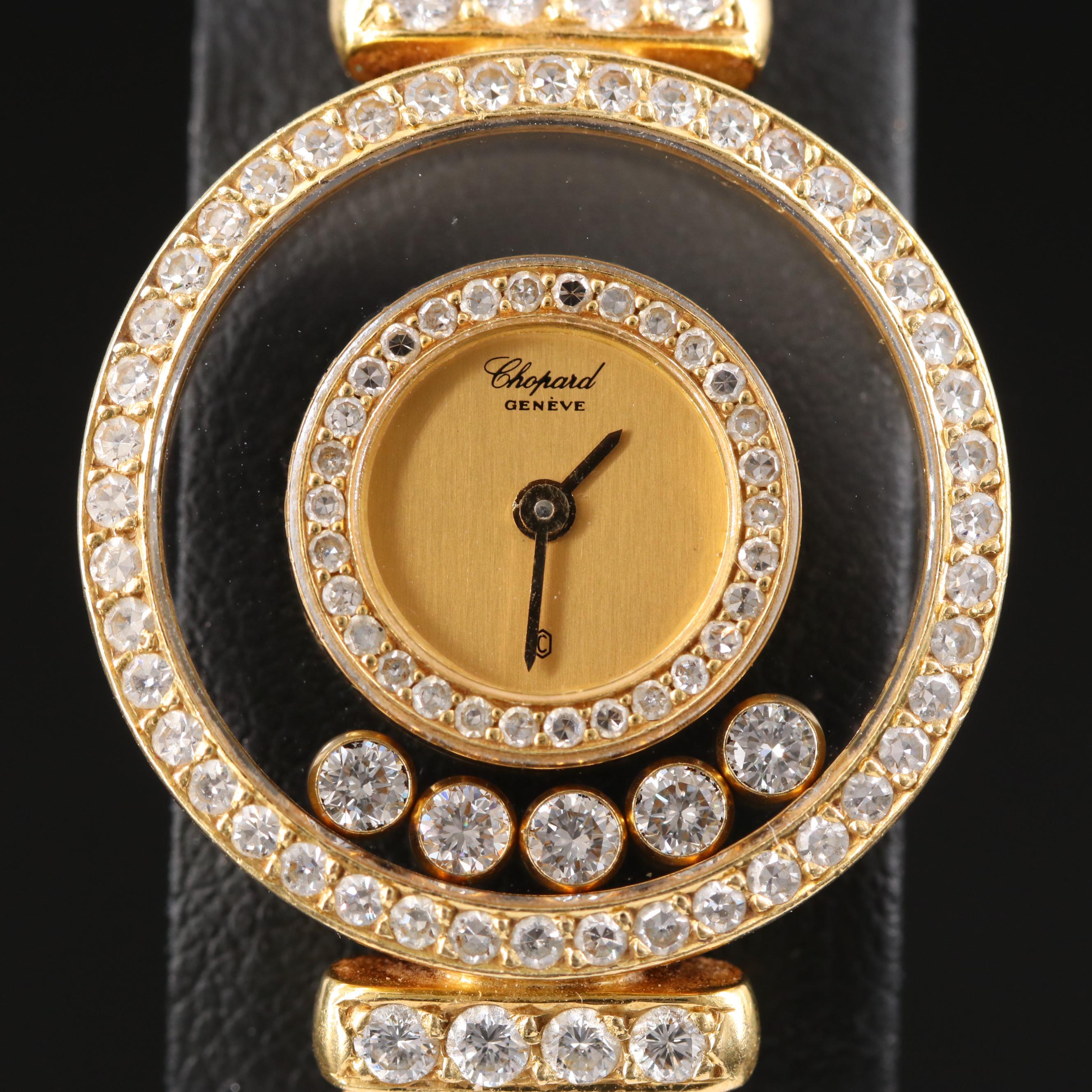 Chopard Happy Diamonds 1.08 CTW 18K Gold Quartz Watch