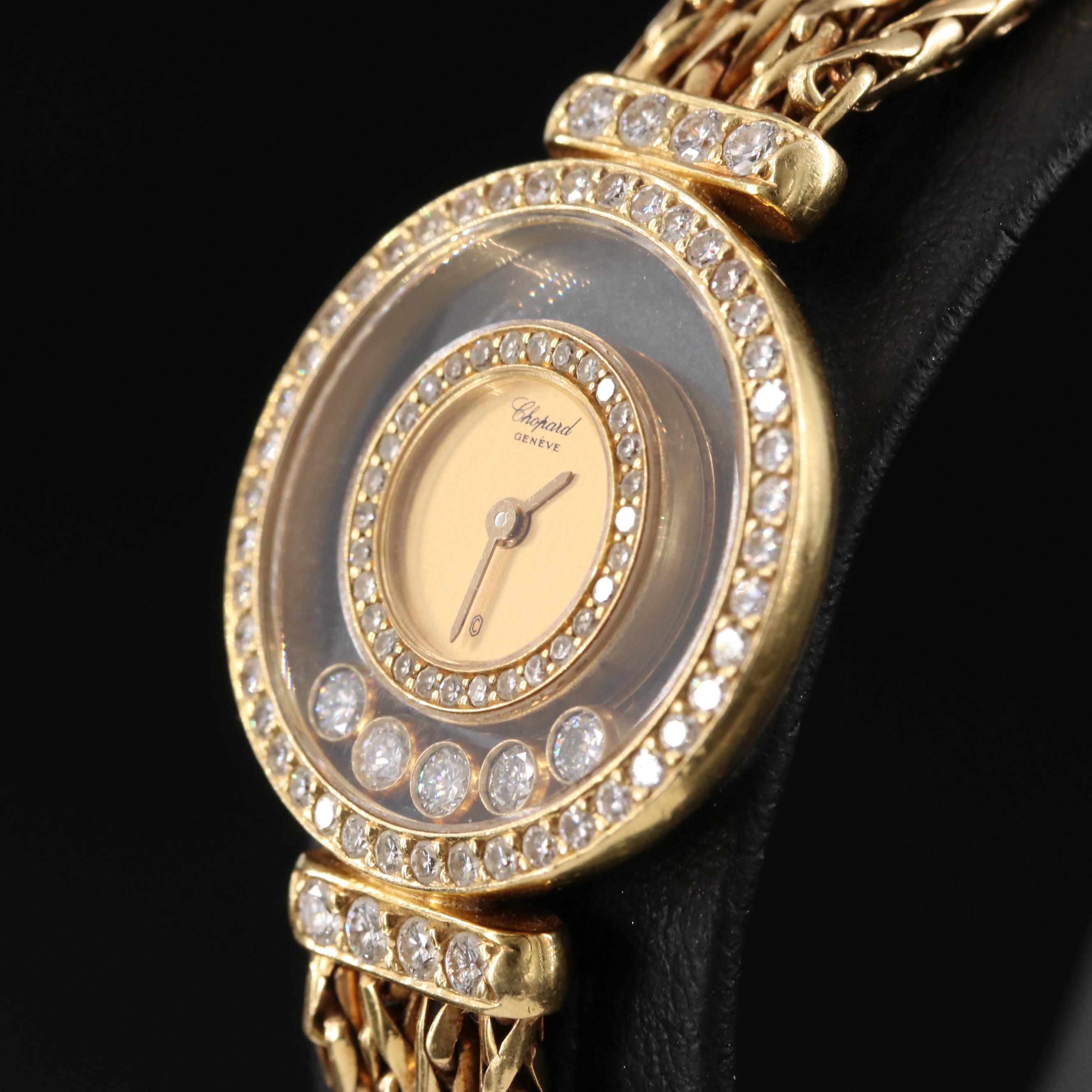 Chopard Happy Diamonds 1.08 CTW 18K Gold Quartz Watch