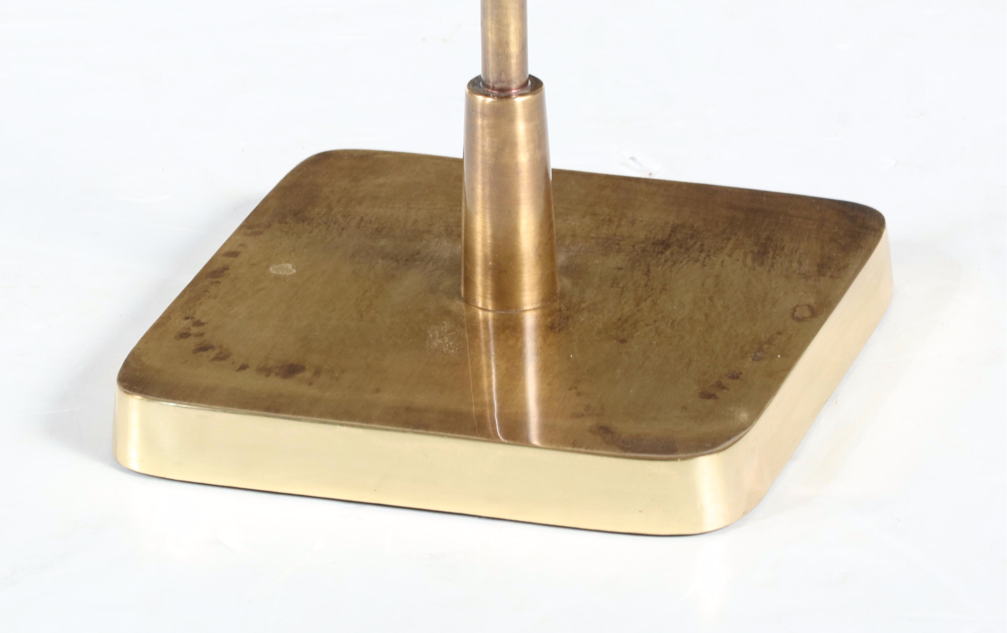 Arteriors "Kaela" Modernist Style Brass and Glass Square Accent Table