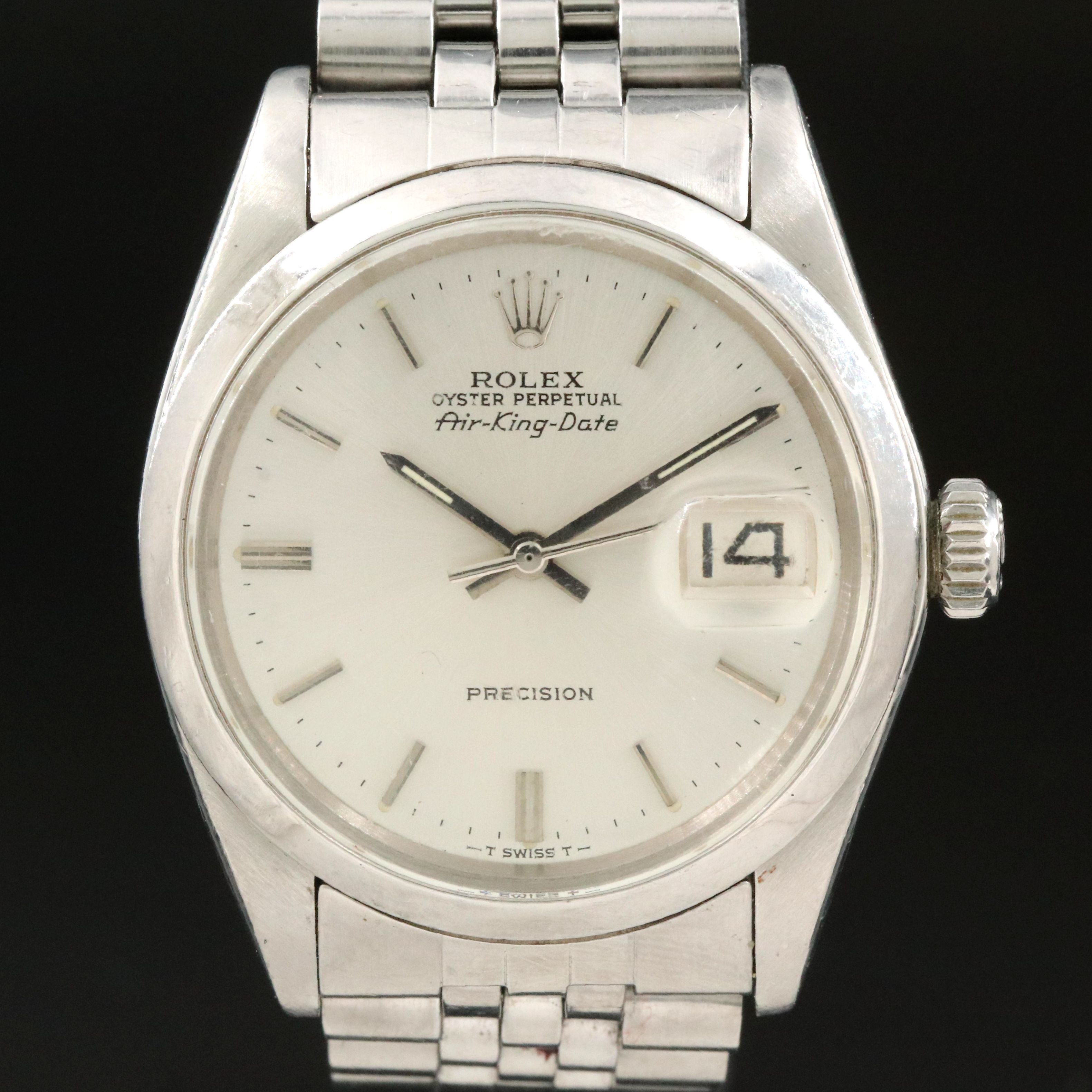 1972 Rolex Air-King Date Stainless Steel Watch
