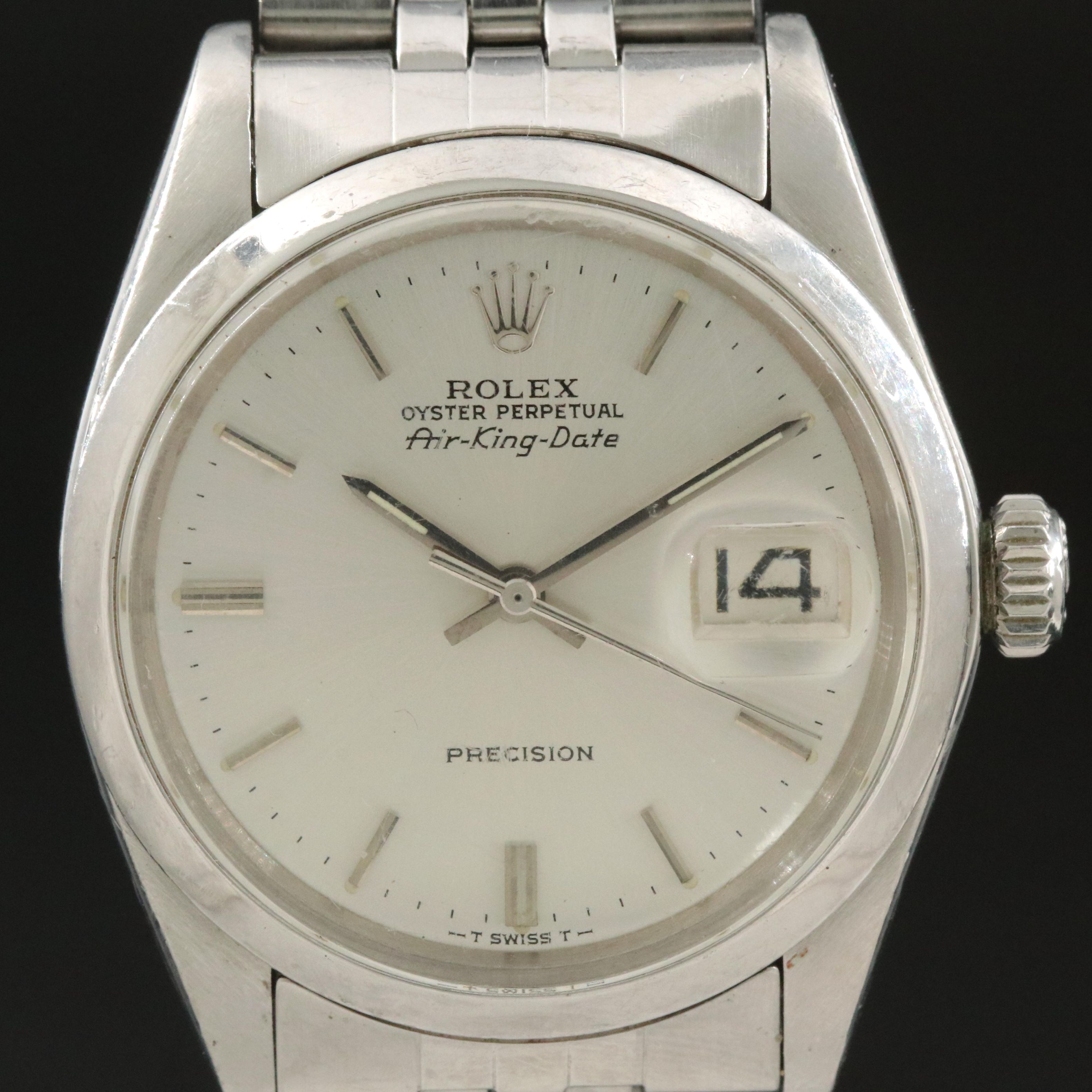 1972 Rolex Air-King Date Stainless Steel Watch