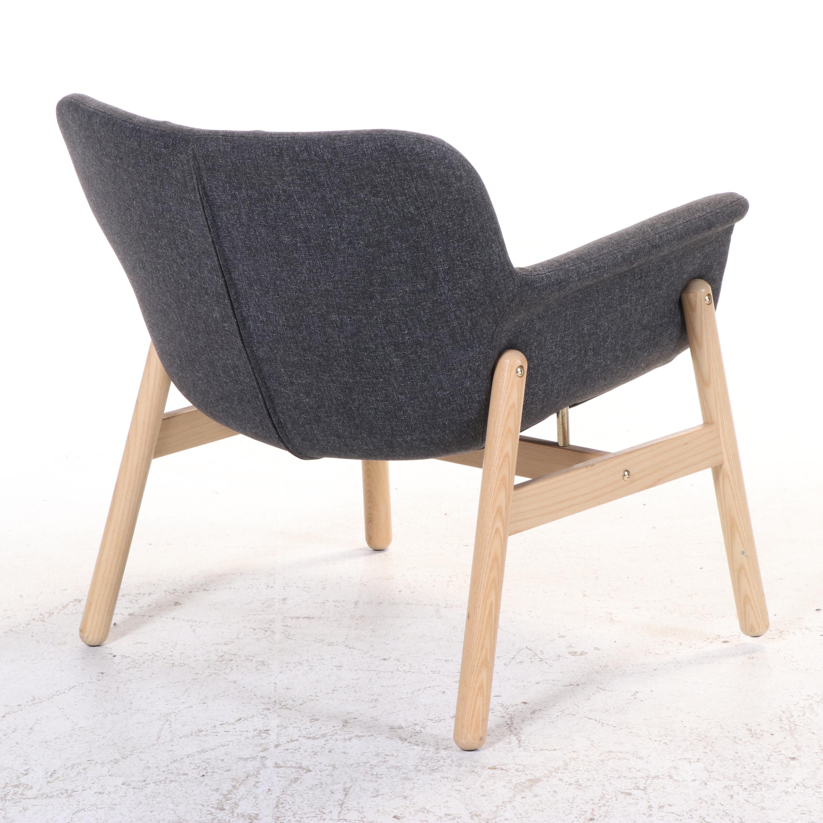 Modernist Style Lounge Chair and Storage Ottoman, Incl. IKEA "Vedbo"