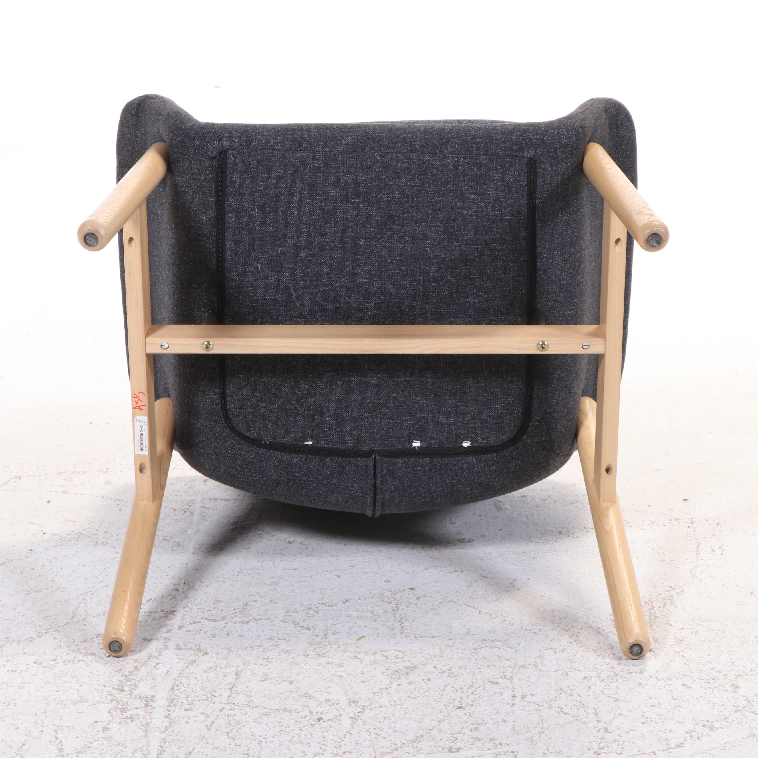 Modernist Style Lounge Chair and Storage Ottoman, Incl. IKEA "Vedbo"