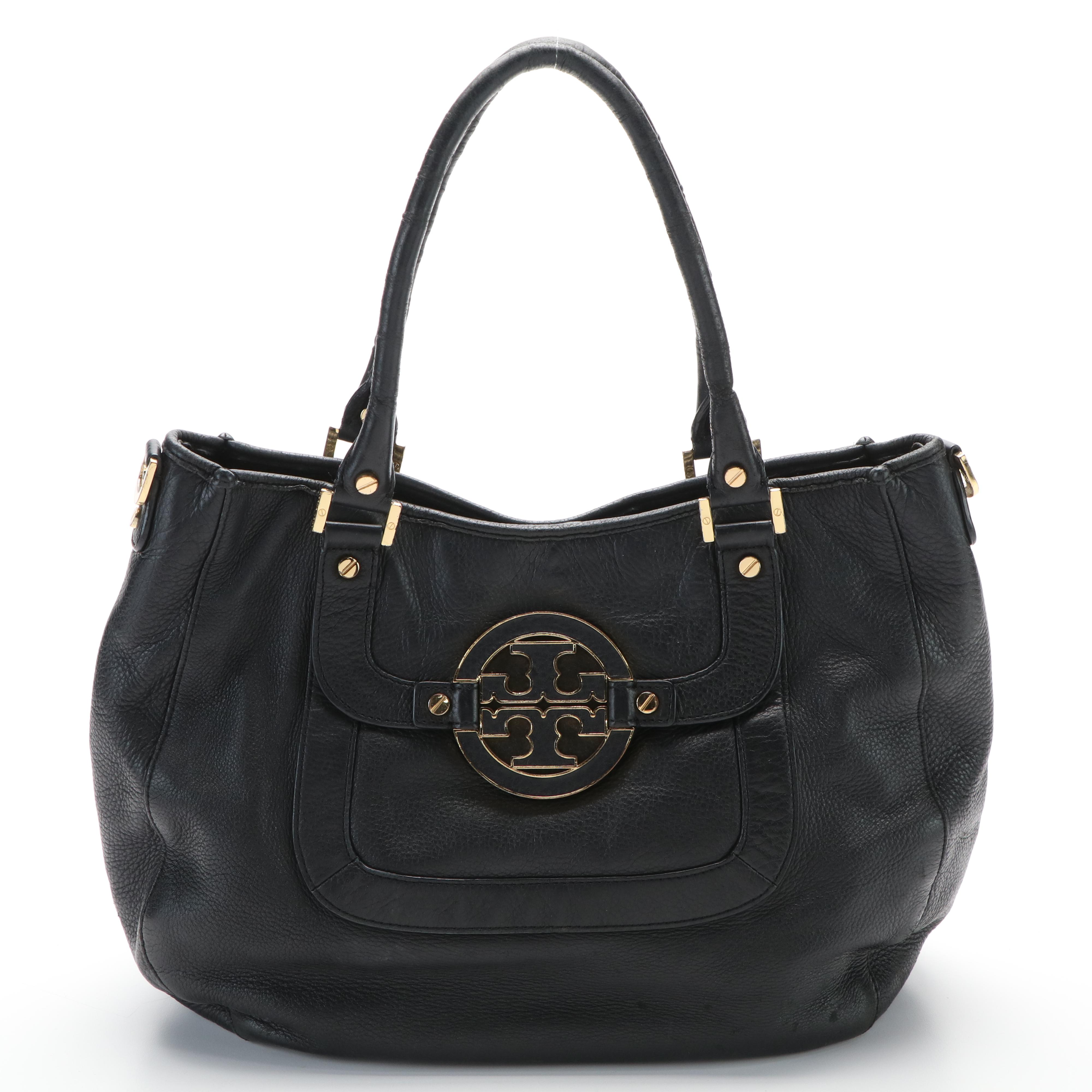 Tory Burch Amanda Black Leather Satchel