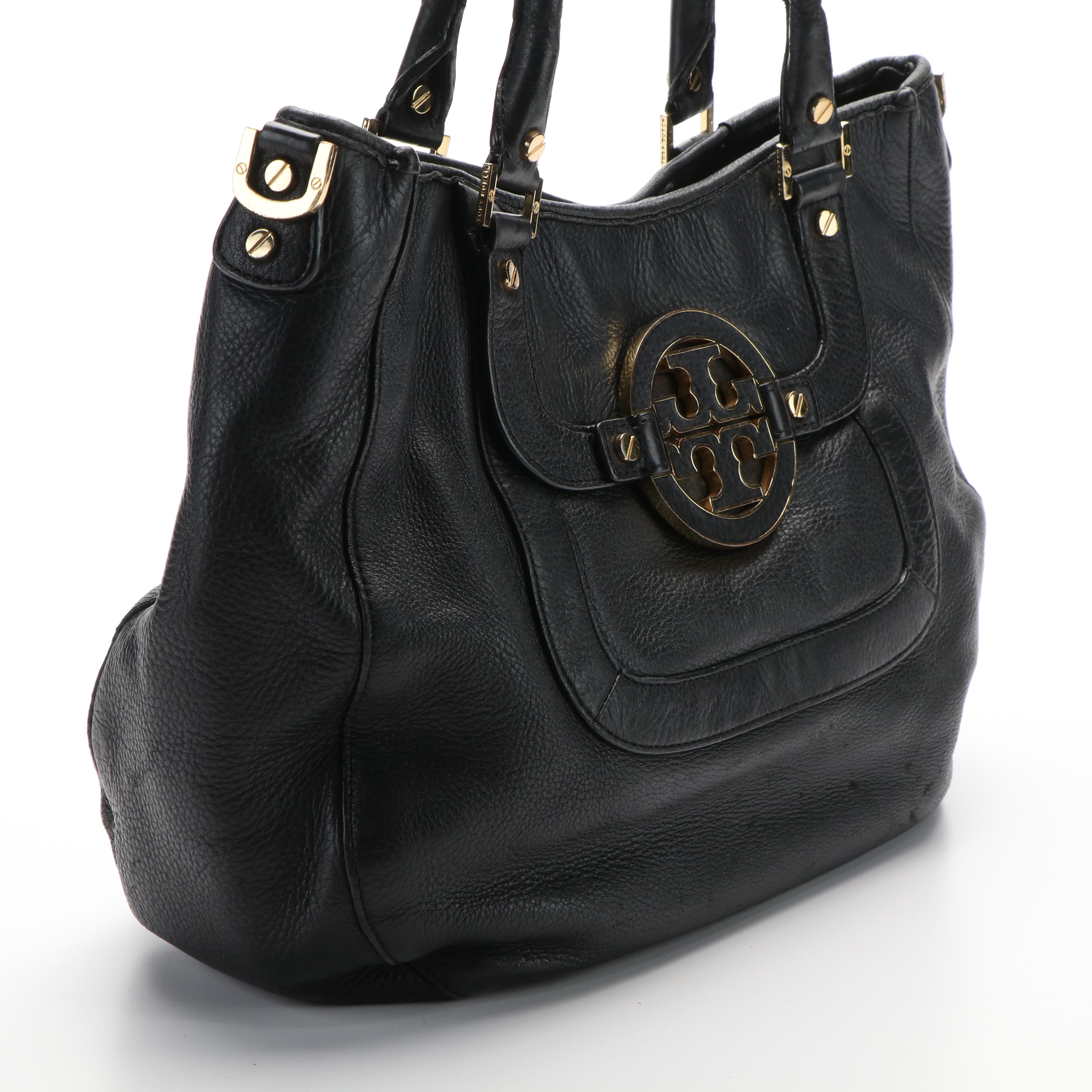 Tory Burch Amanda Black Leather Satchel