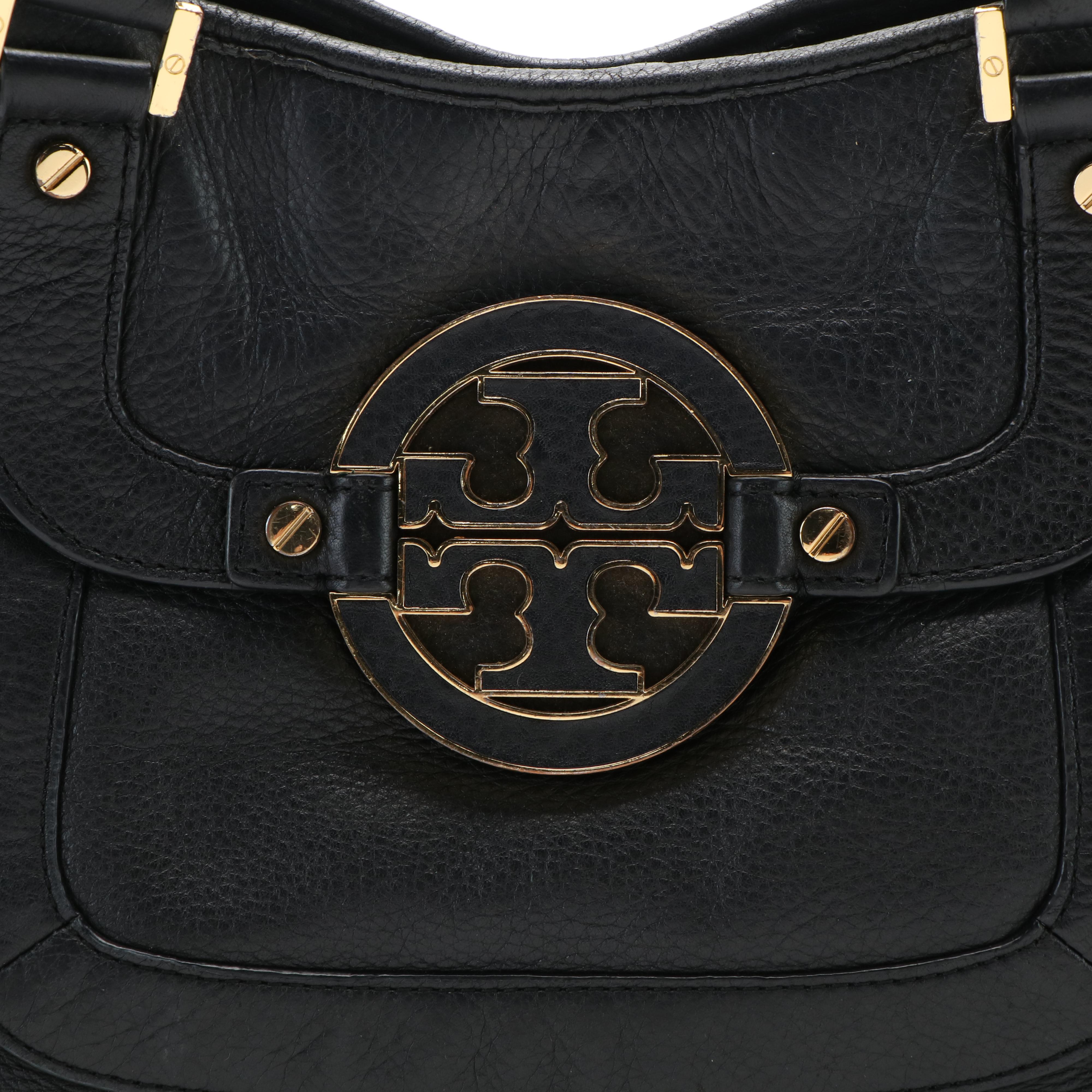 Tory Burch Amanda Black Leather Satchel