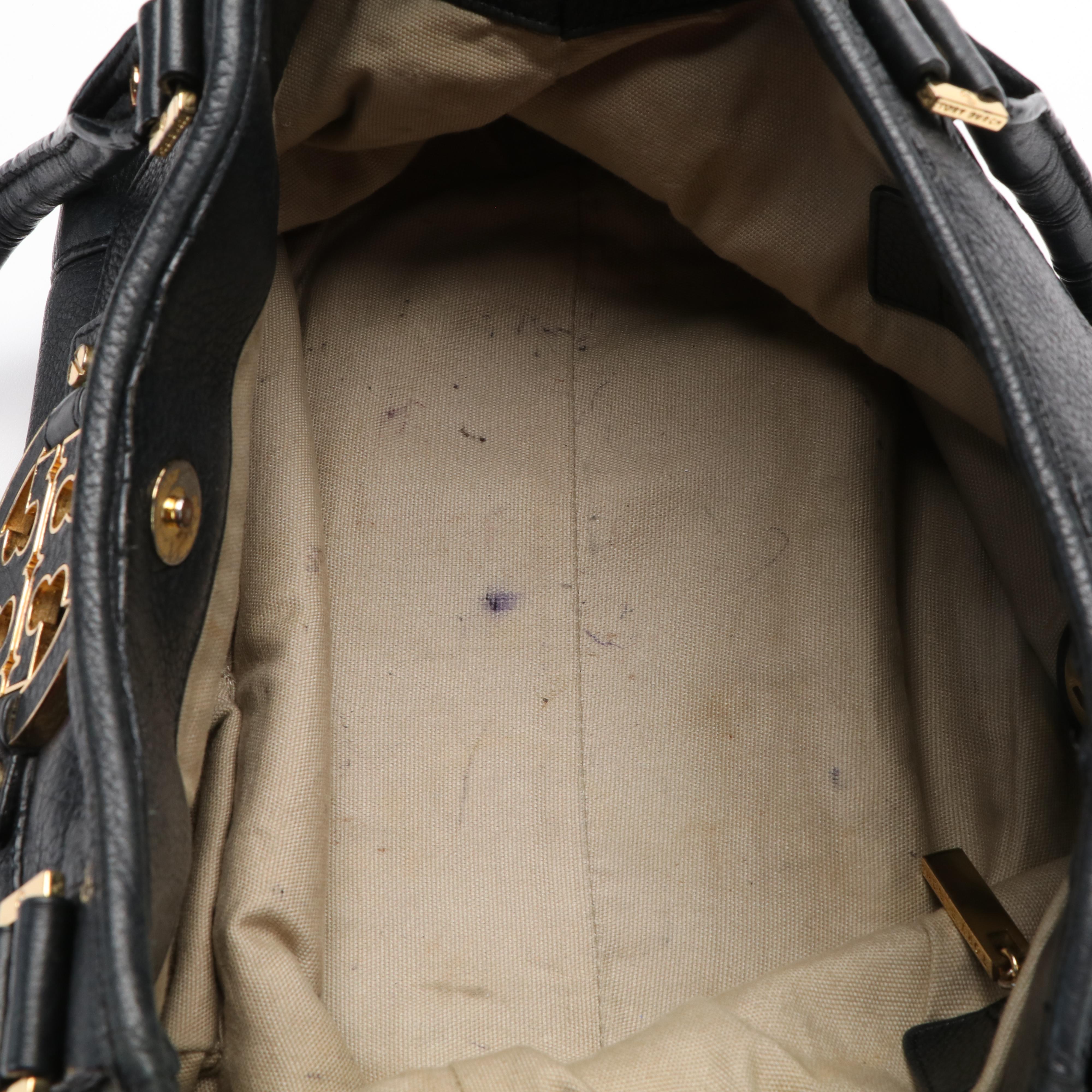 Tory Burch Amanda Black Leather Satchel