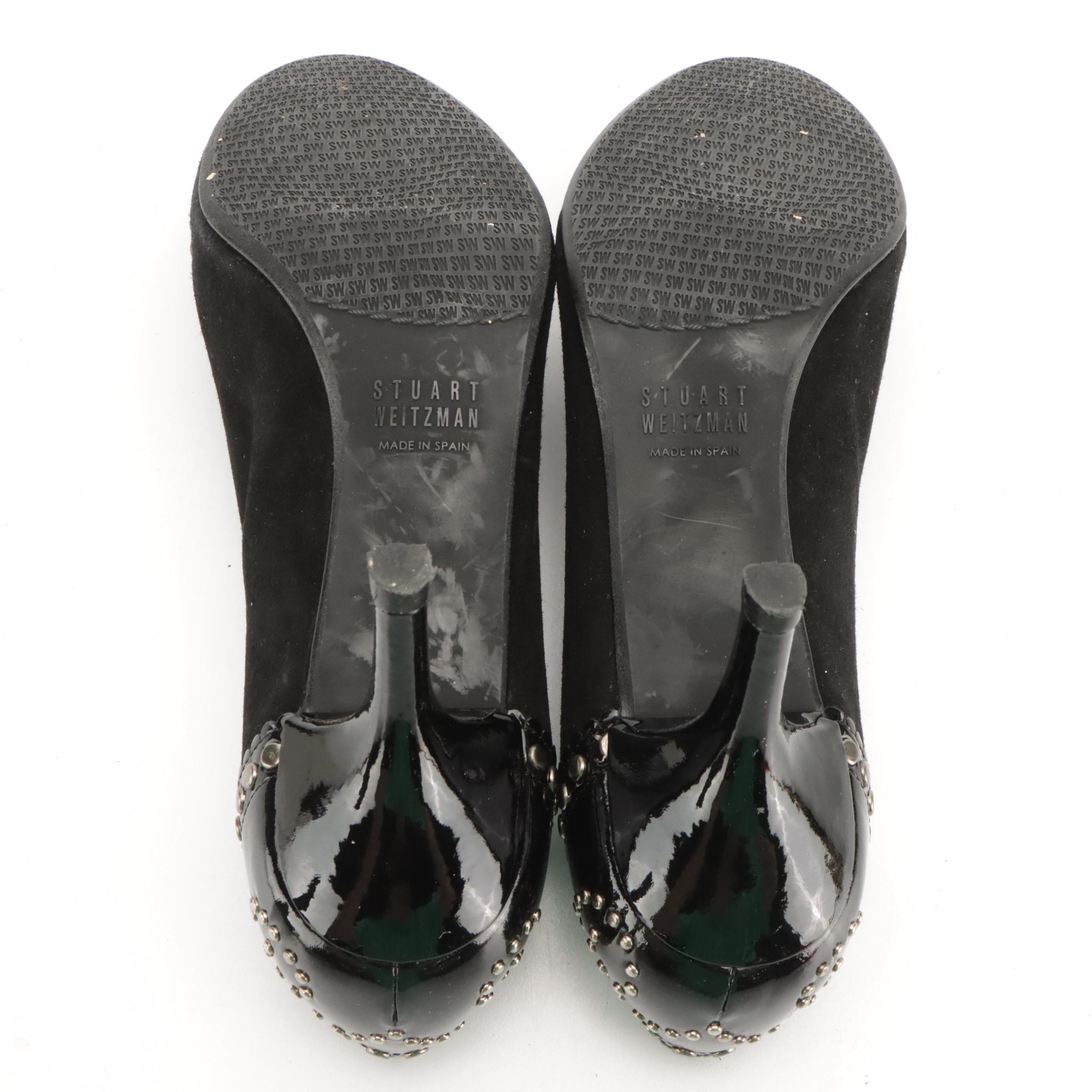 Stuart Weitzman Clear Vinyl Wedges, Studded Suede Pumps & Animal Print Sandals