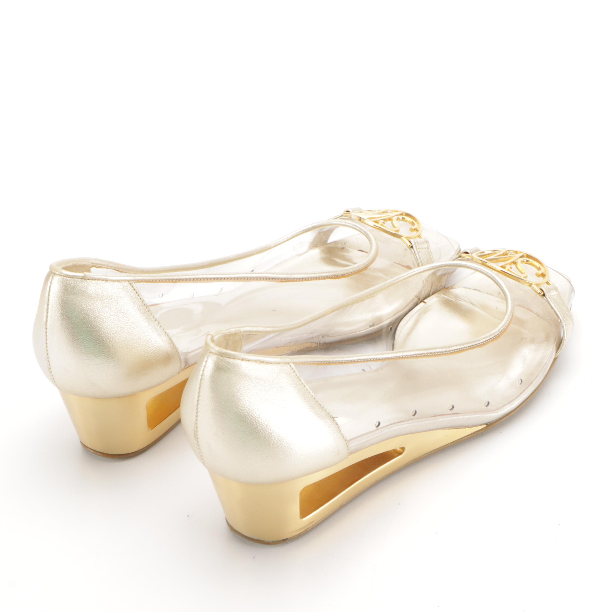 Stuart Weitzman Clear Vinyl Wedges, Studded Suede Pumps & Animal Print Sandals