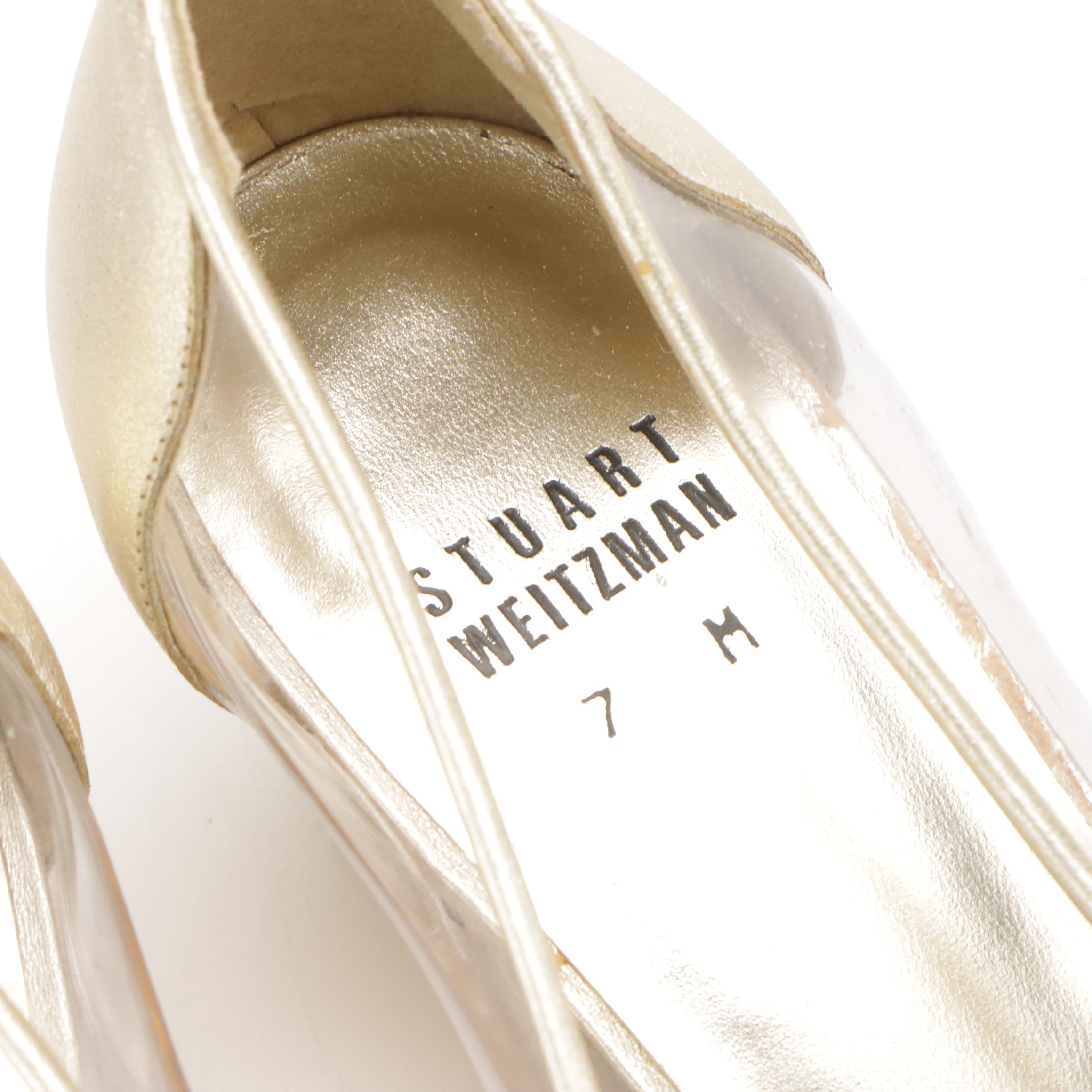 Stuart Weitzman Clear Vinyl Wedges, Studded Suede Pumps & Animal Print Sandals