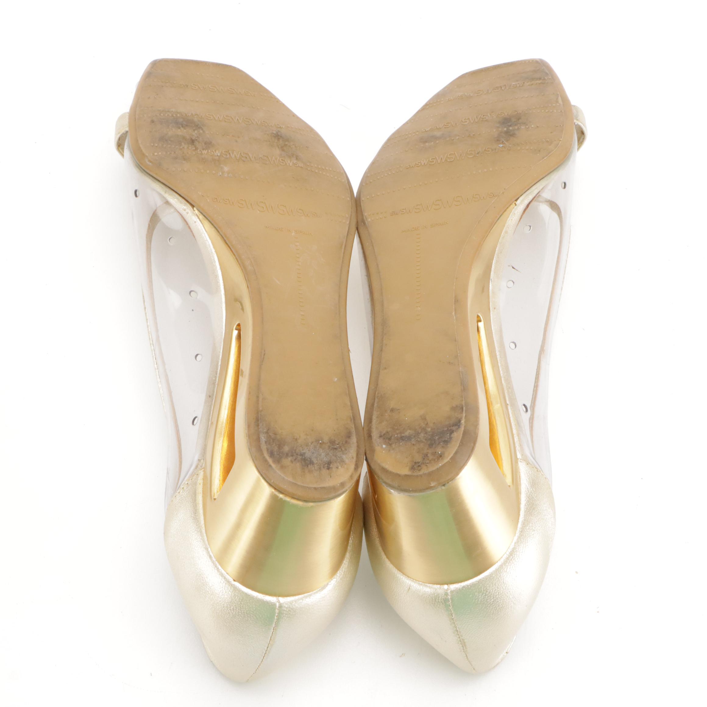 Stuart Weitzman Clear Vinyl Wedges, Studded Suede Pumps & Animal Print Sandals