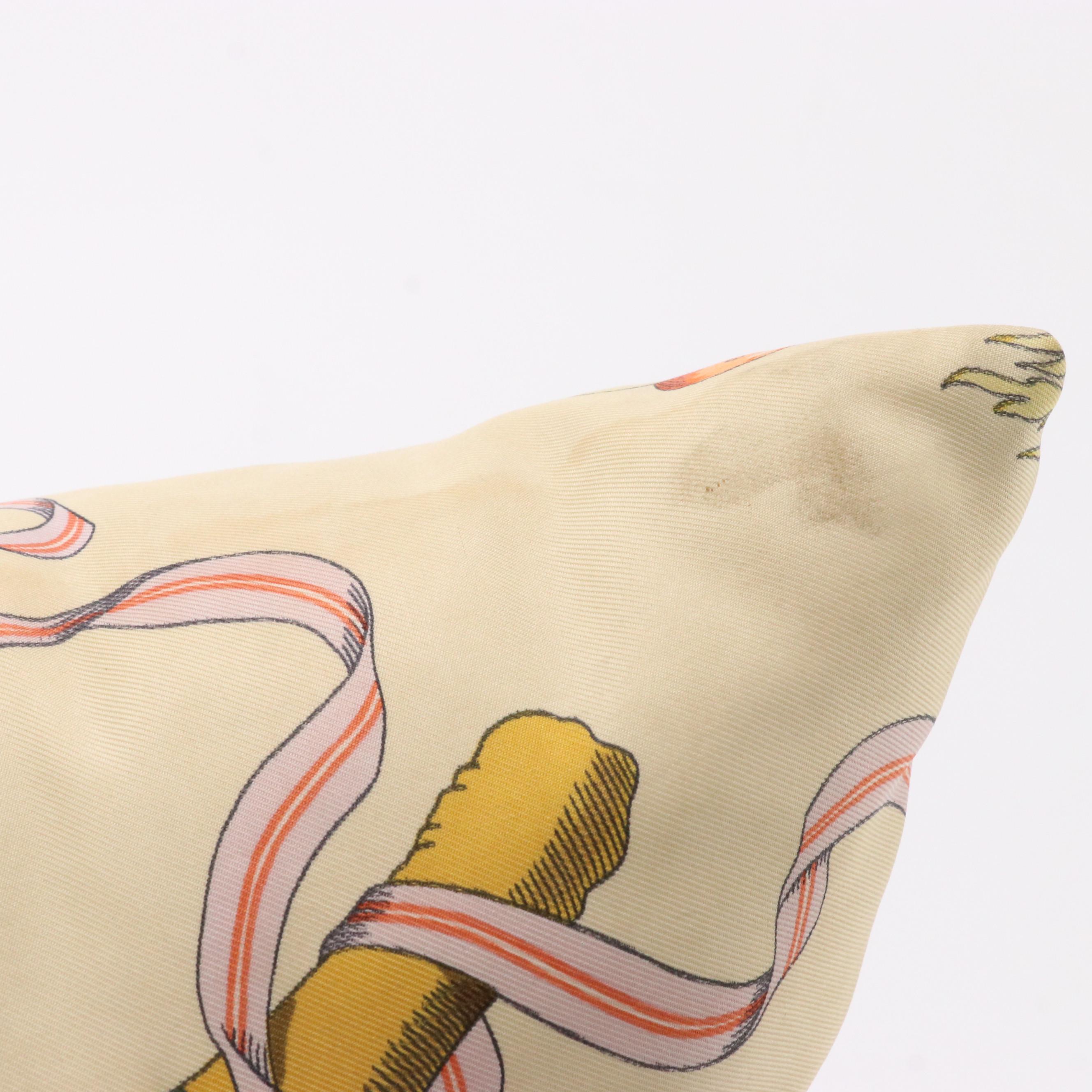 Hermès "A La Gloire de La Cuisine Française" Silk Scarf Accent Pillow