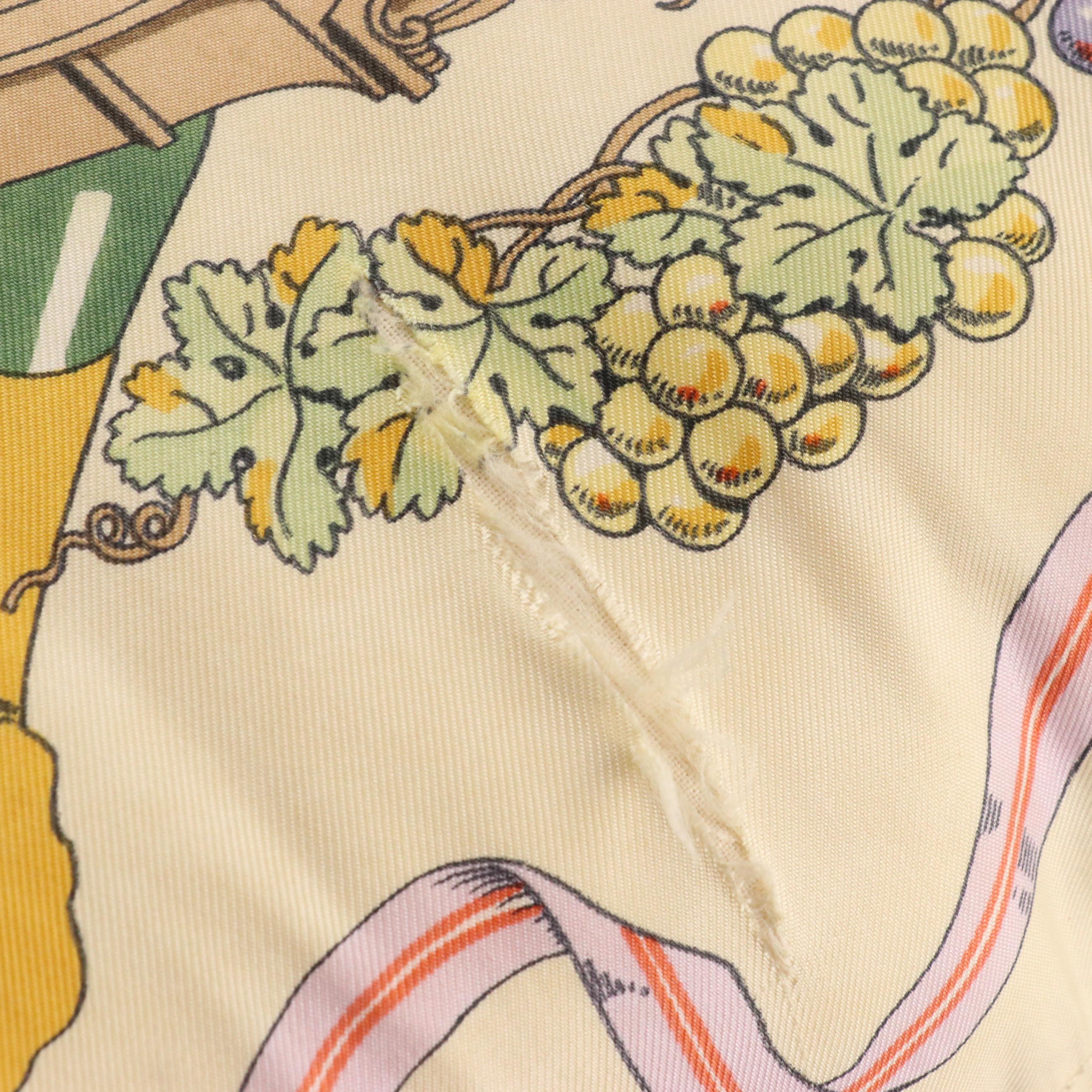 Hermès "A La Gloire de La Cuisine Française" Silk Scarf Accent Pillow