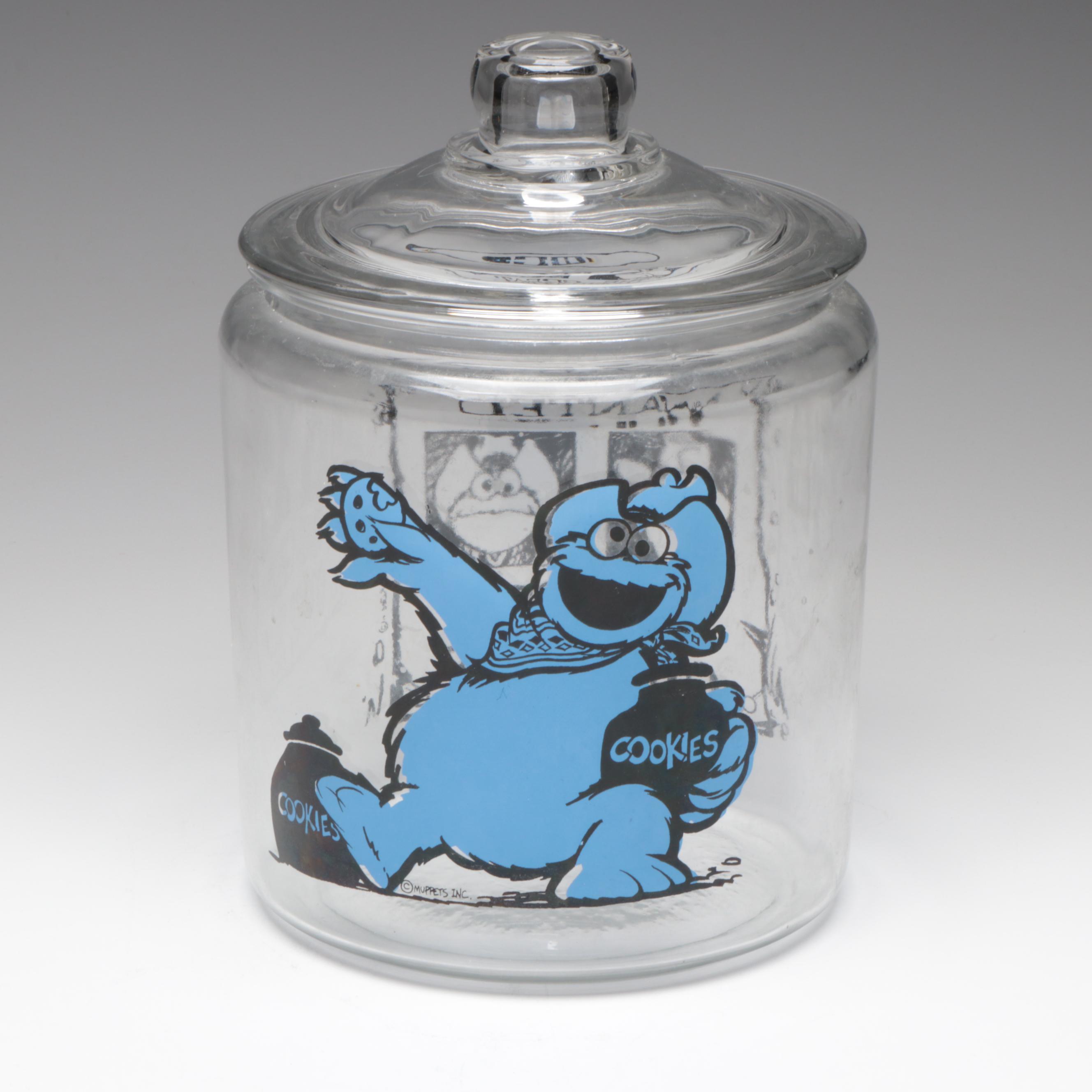 Muppets Inc. Cookie Monster Wanted Sign Glass Cookie Jar