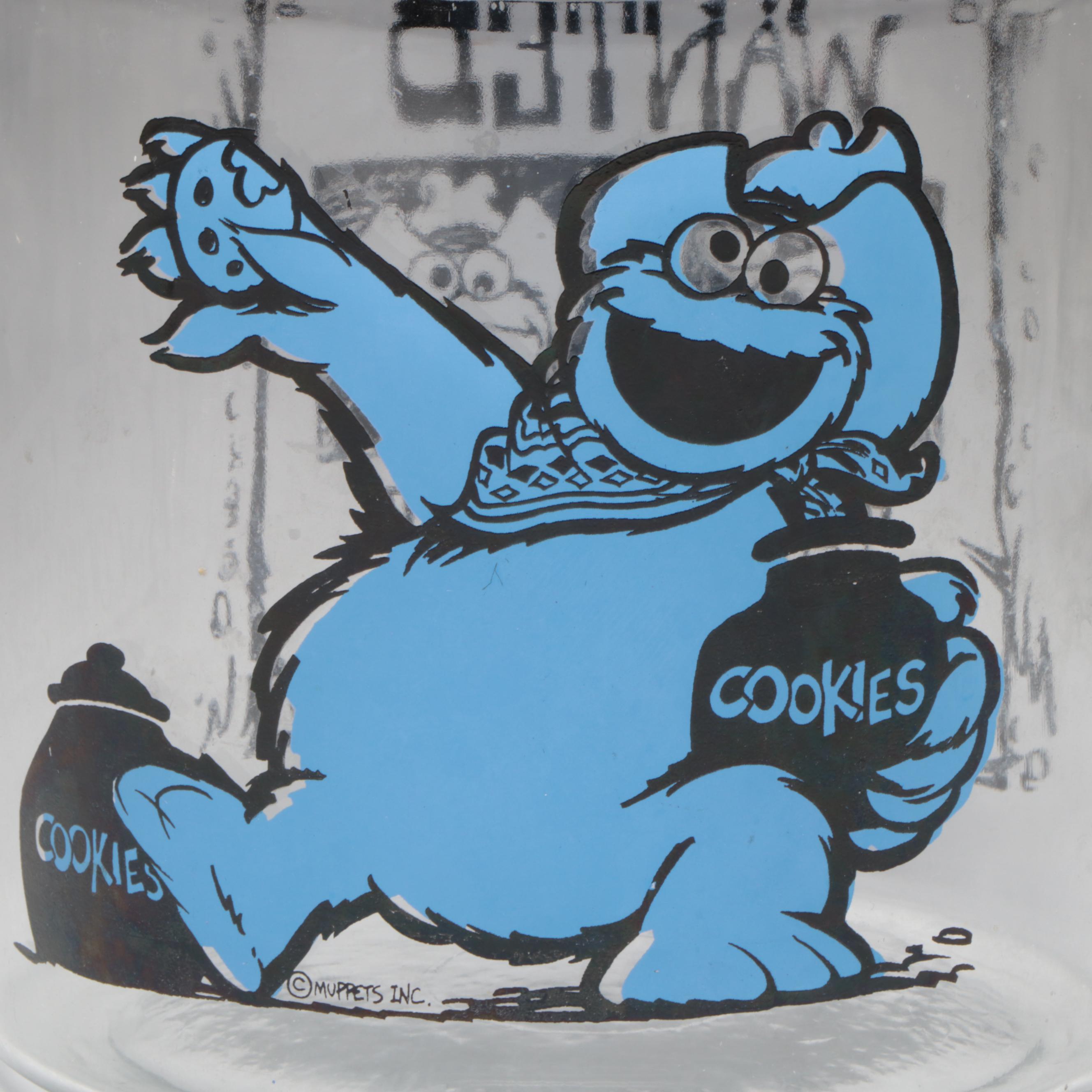 Muppets Inc. Cookie Monster Wanted Sign Glass Cookie Jar
