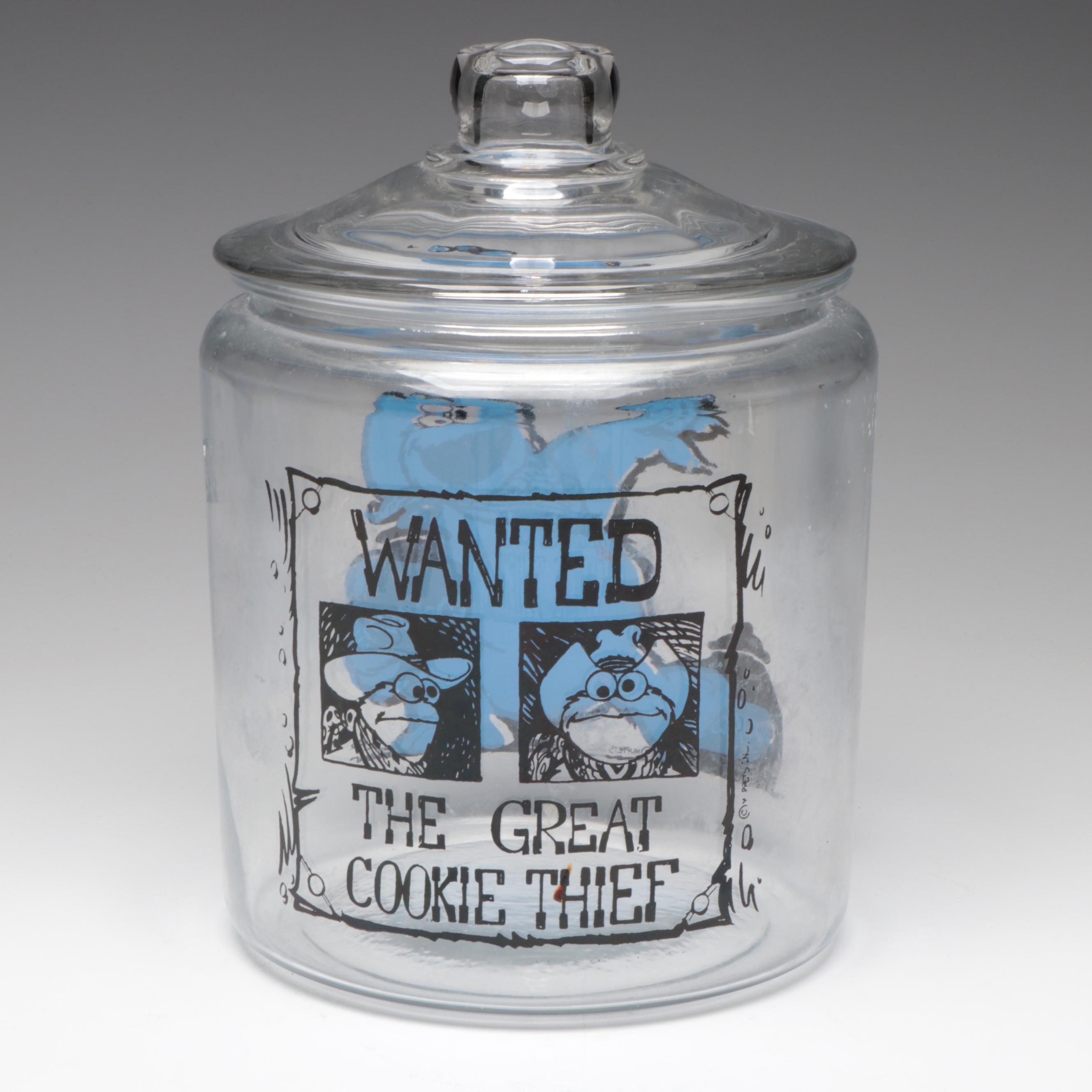 Muppets Inc. Cookie Monster Wanted Sign Glass Cookie Jar