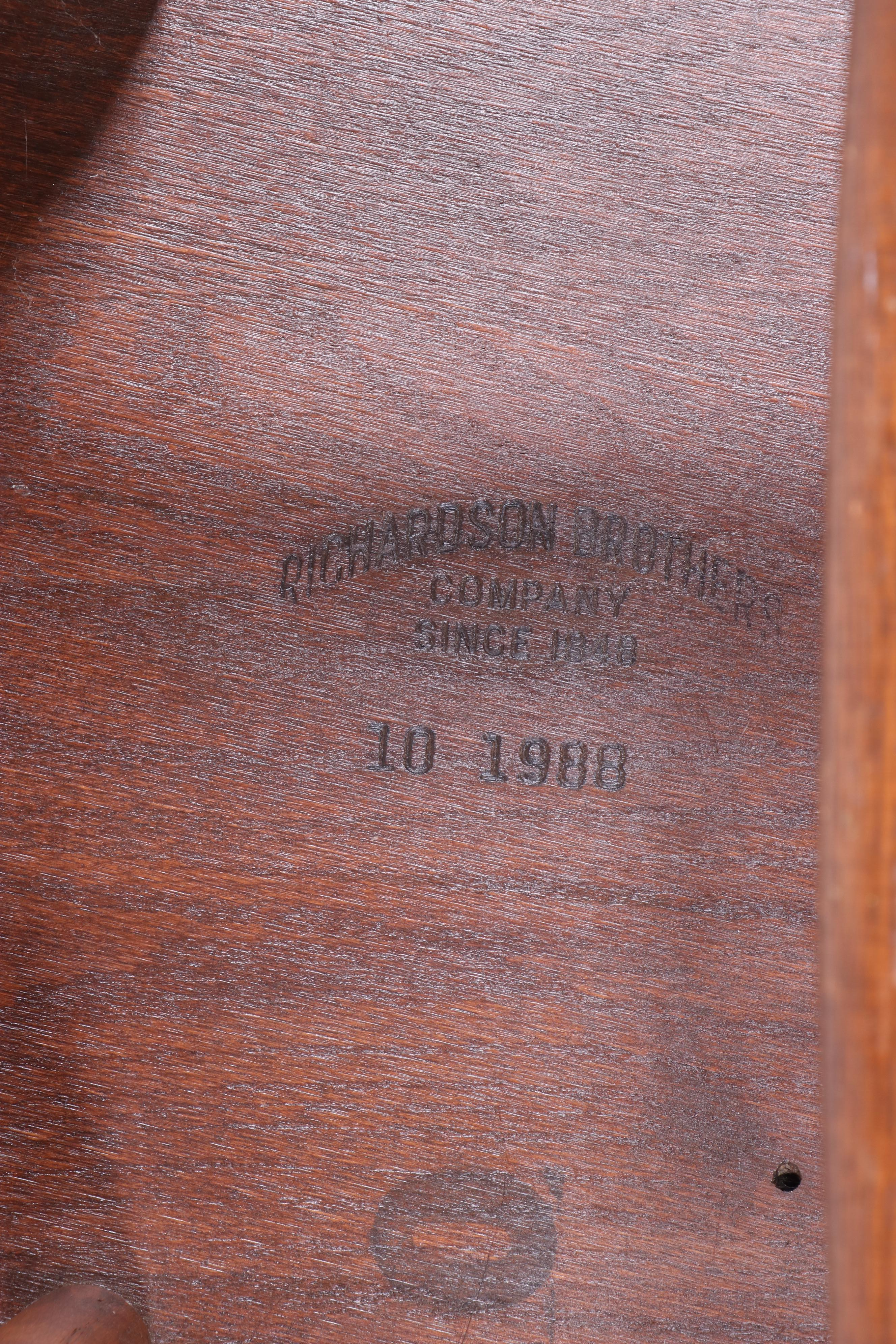 Richardson Brothers Oak Dining Chairs and Table, Late 20th Century