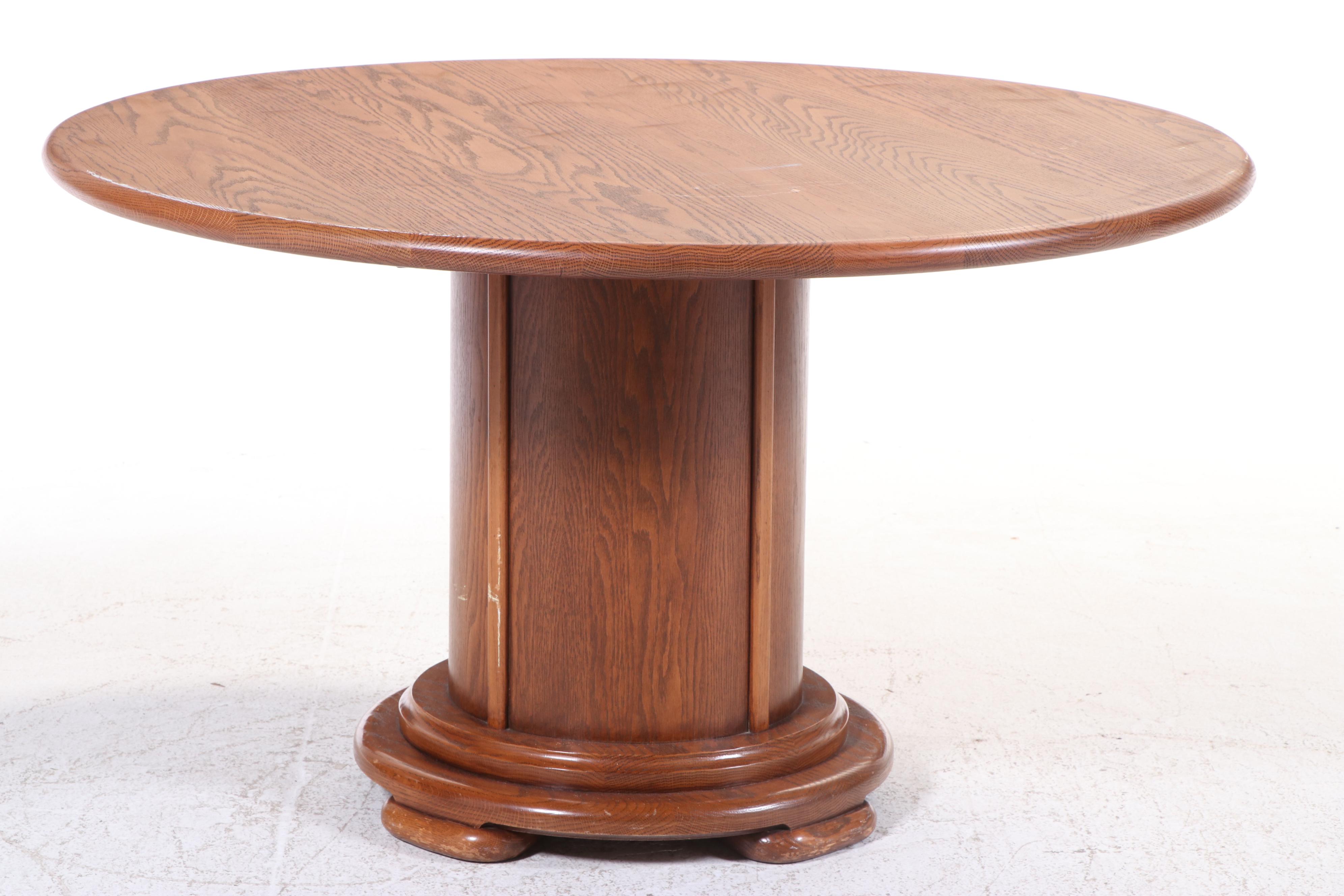 Richardson Brothers Oak Dining Chairs and Table, Late 20th Century